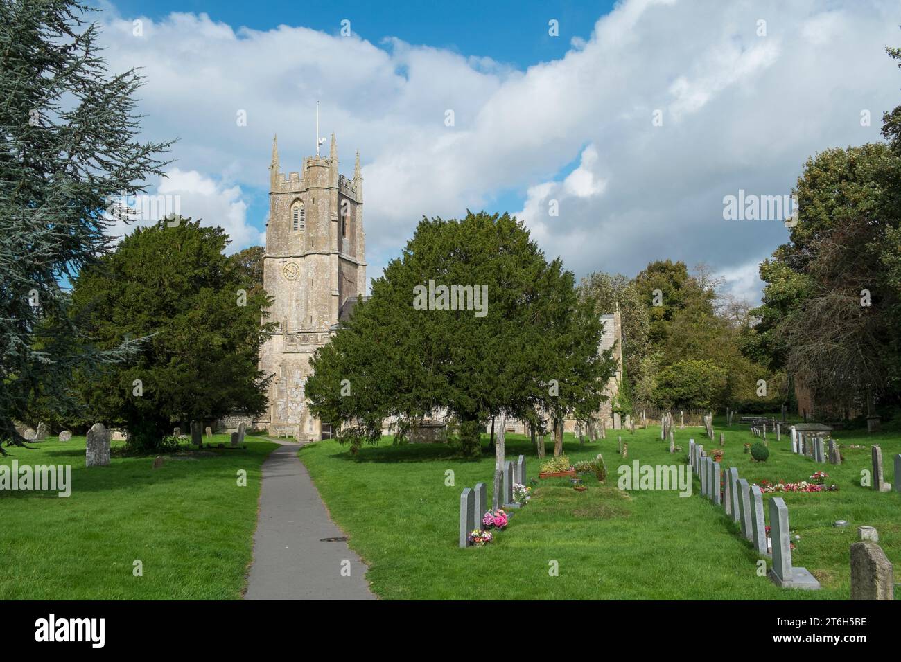 The parish church of St James at Avebury Stock Photo