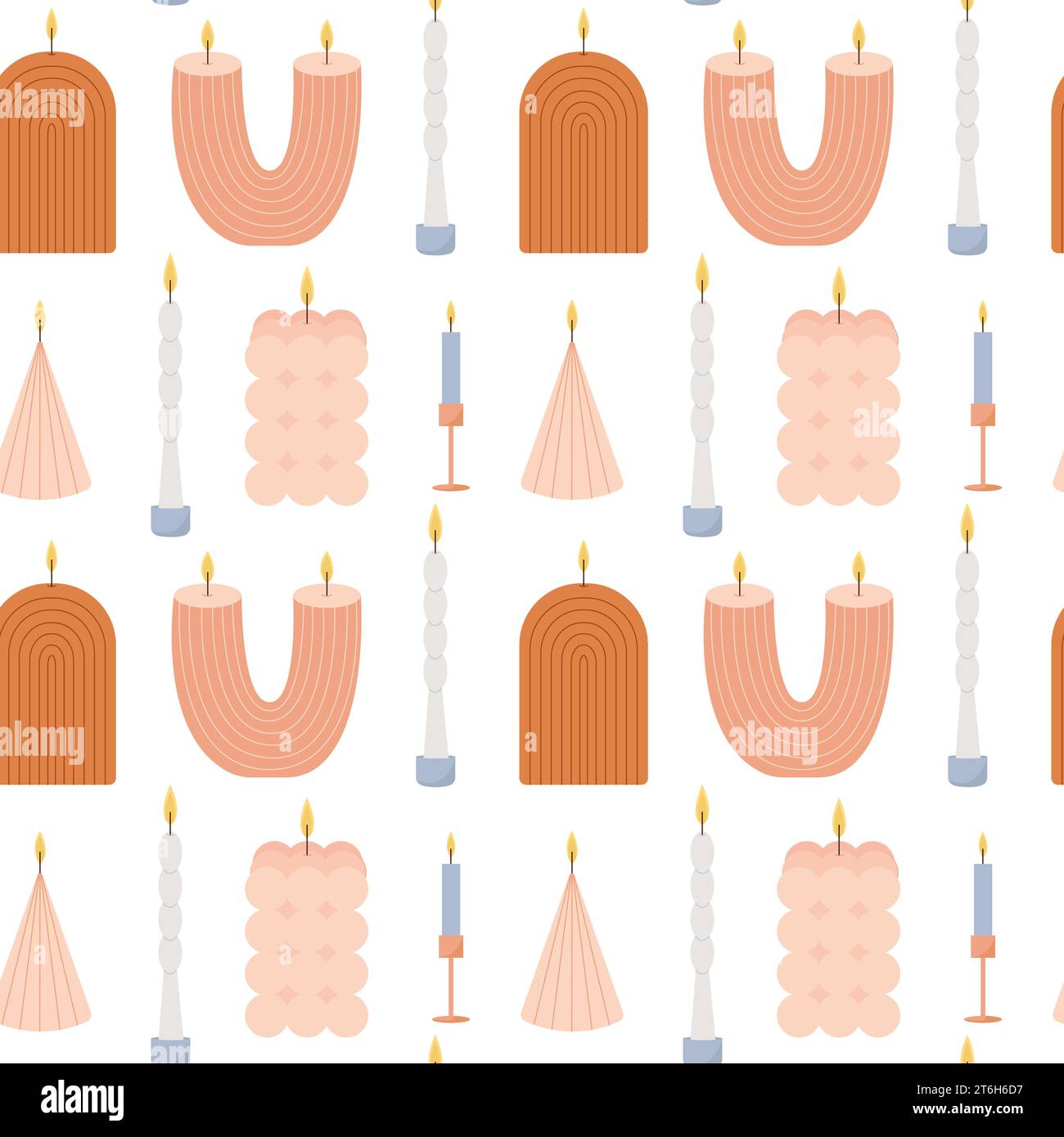 Trendy candles seamless pattern Stock Vector