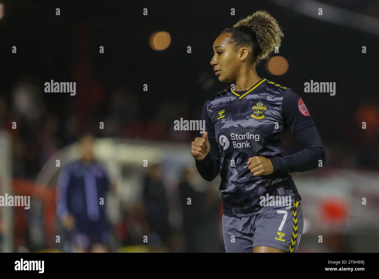 Aldershot, UK. 8 November 2023. Lexi Lloyd-Smith during the Conti Cup game between Reading and Southampton at the EBB Stadium, Stock Photo
