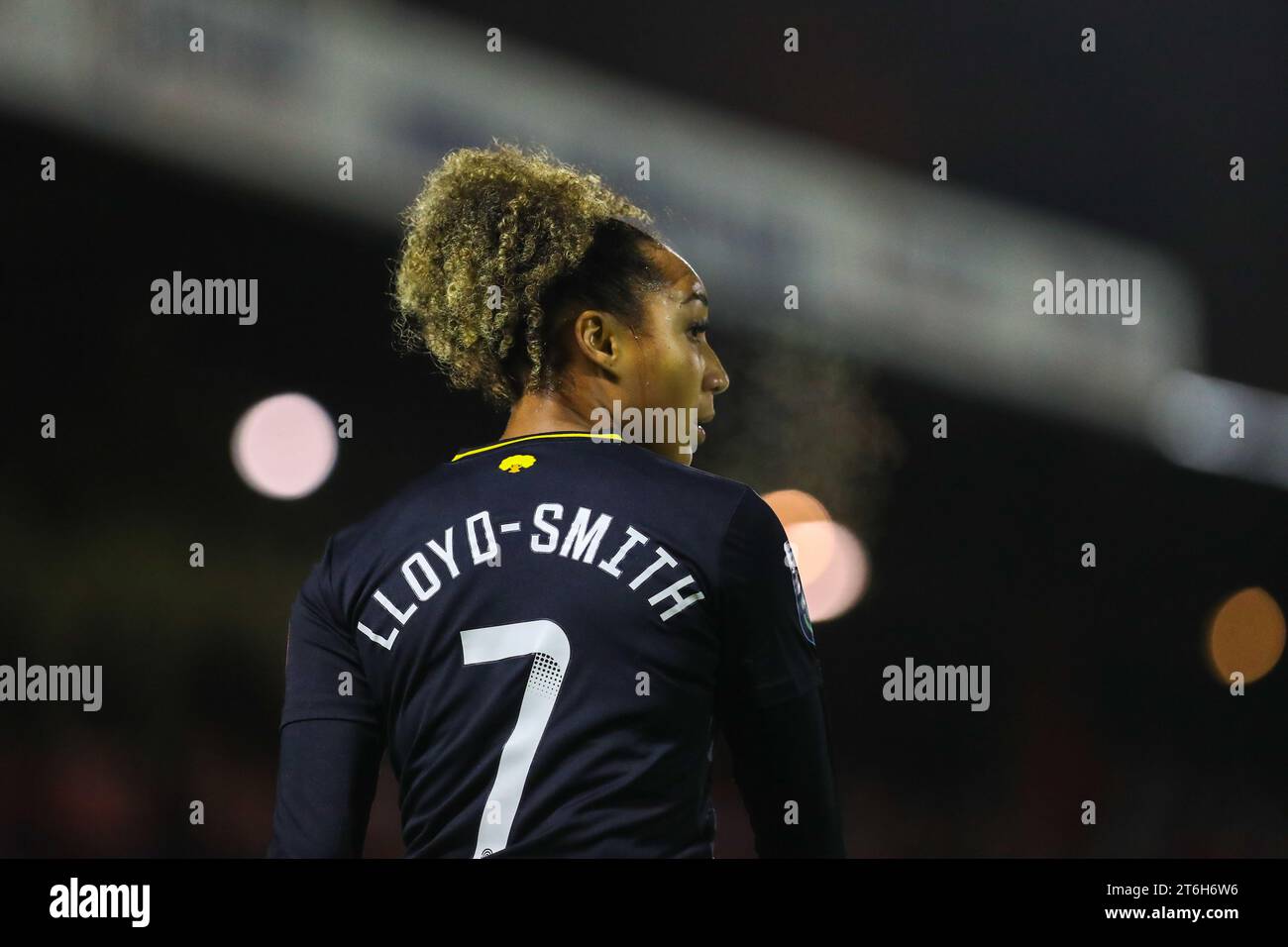 Aldershot, UK. 8 November 2023. Lexi Lloyd-Smith during the Conti Cup game between Reading and Southampton at the EBB Stadium, Stock Photo
