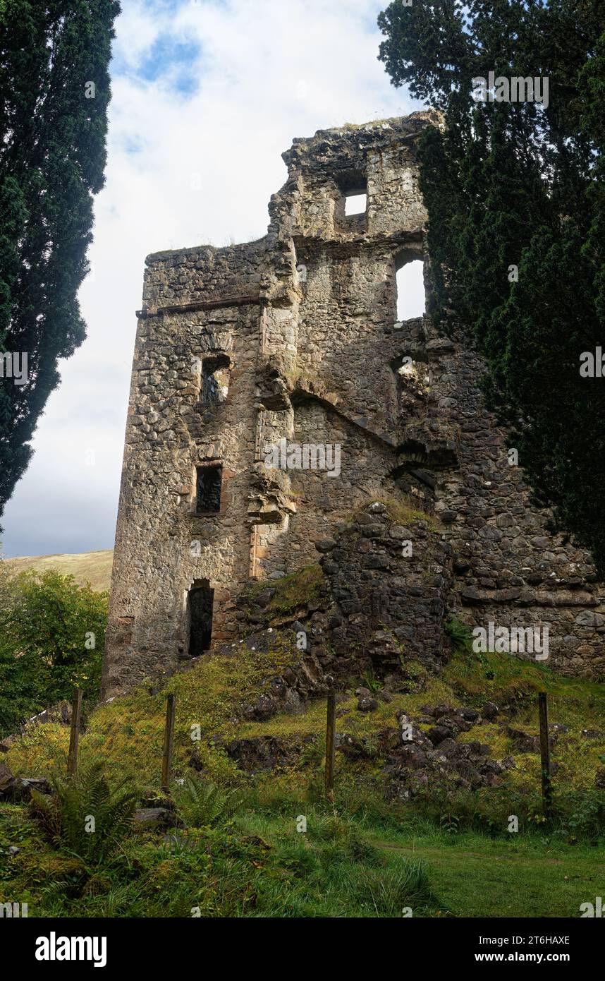 The ruins of Invergarry Castle, Glengarry, Scotland. Stock Photo