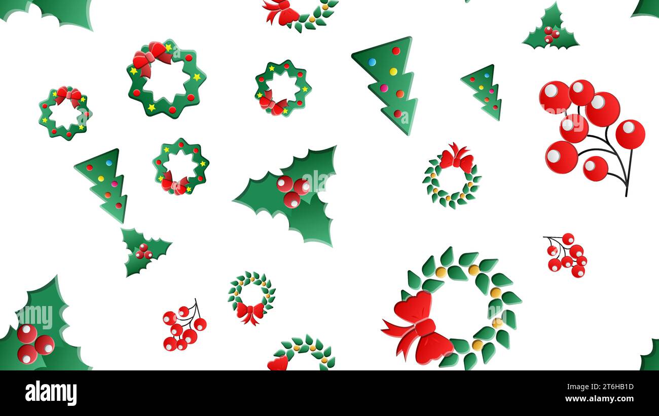 Seamless pattern with icons of christmas items. Vector illustration ...