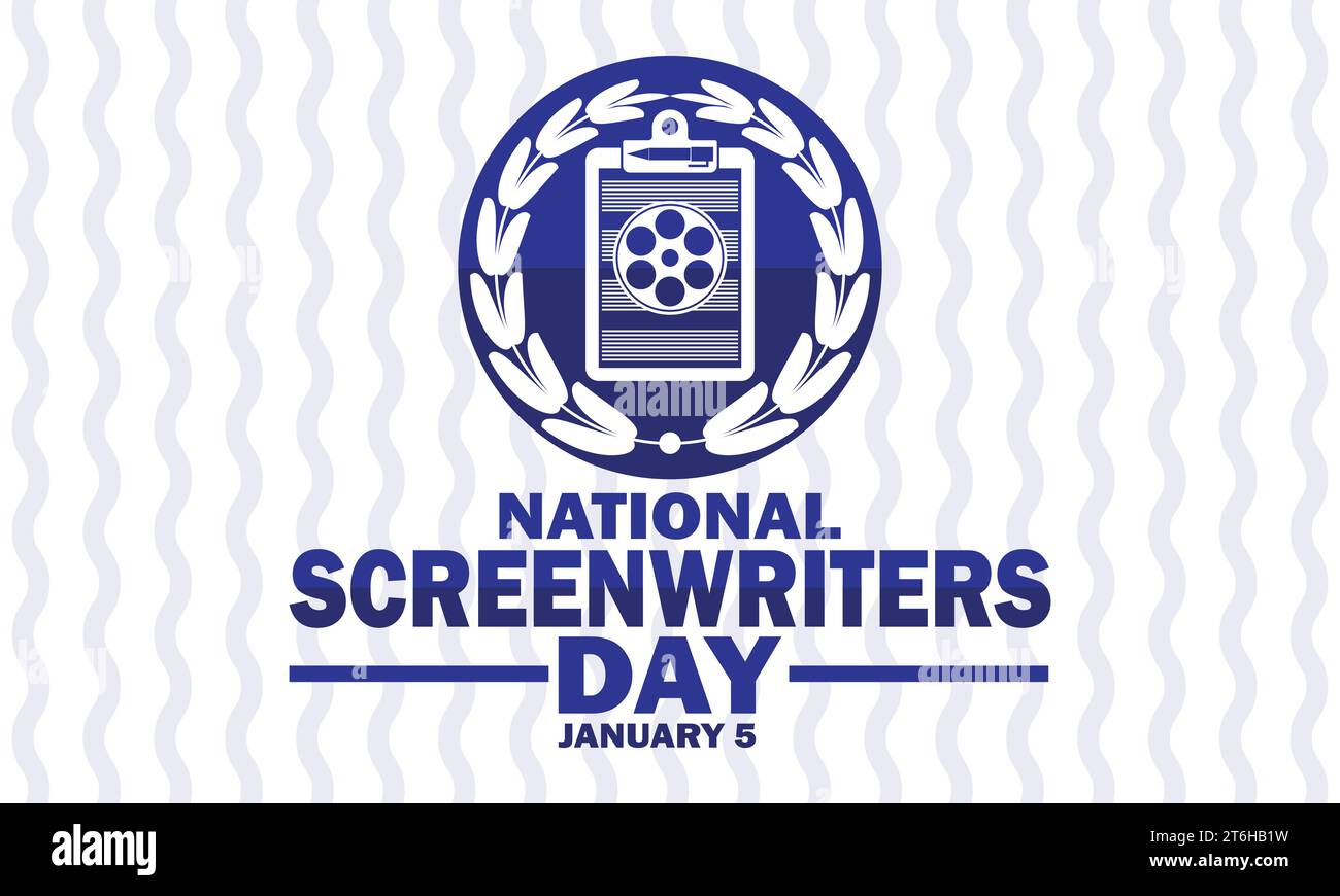 National Screenwriters Day Vector illustration. January 5. Suitable for greeting card, poster and banner. Stock Vector