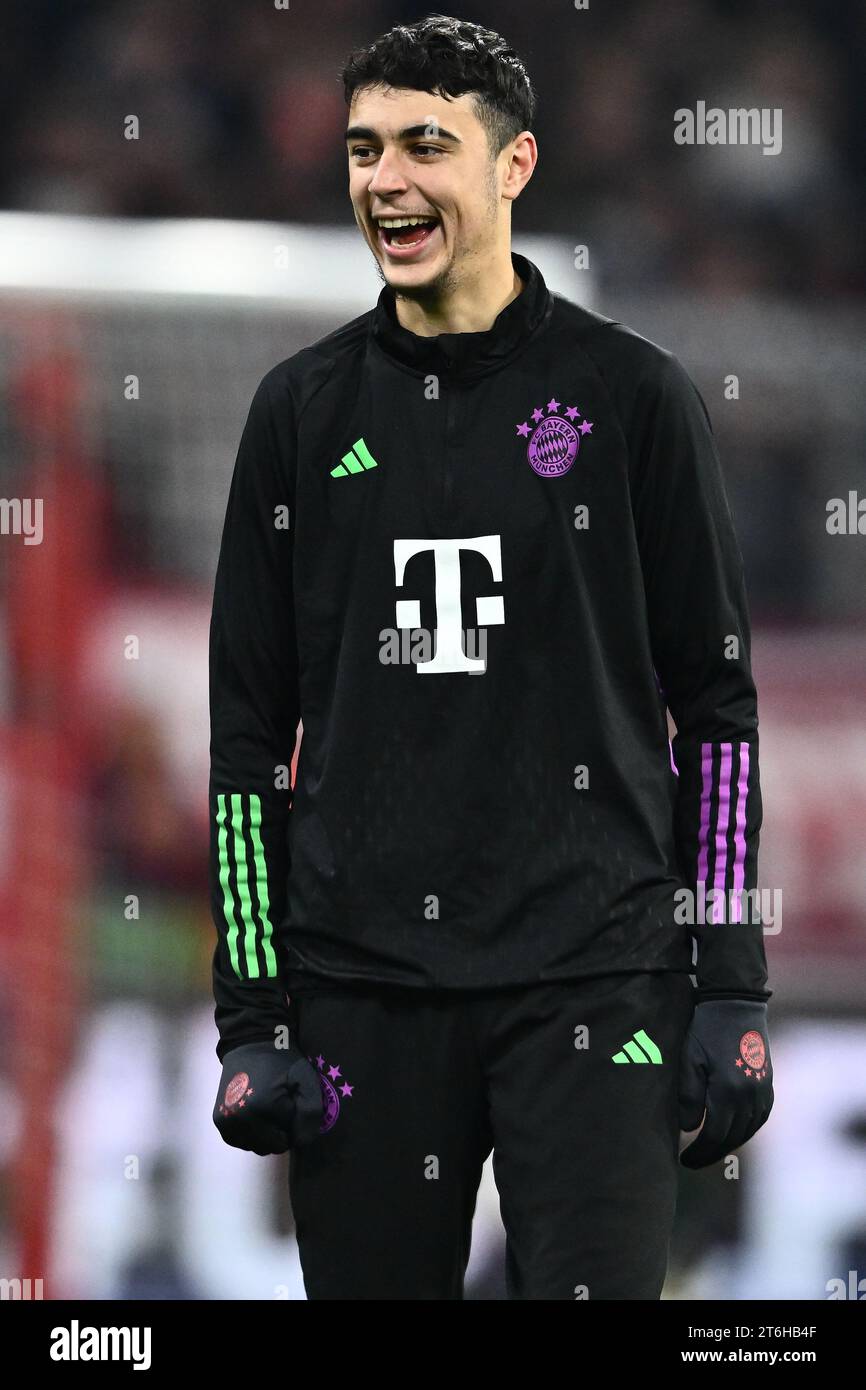 MUNICH, GERMANY - NOVEMBER 8: Aleksandar Pavlovic of Bayern Munich during the UEFA Champions League match between FC Bayern Munchen and Galatasaray A. Stock Photo