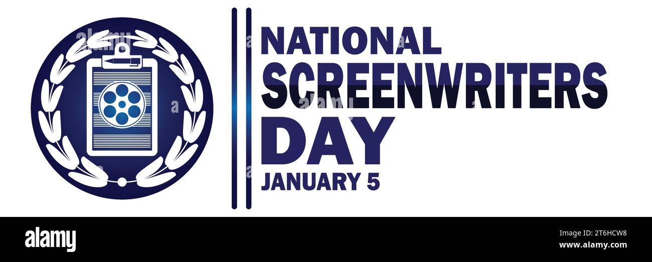 National Screenwriters Day. January 5. Holiday concept. Template for background, banner, card, poster with text inscription. Vector illustration Stock Vector