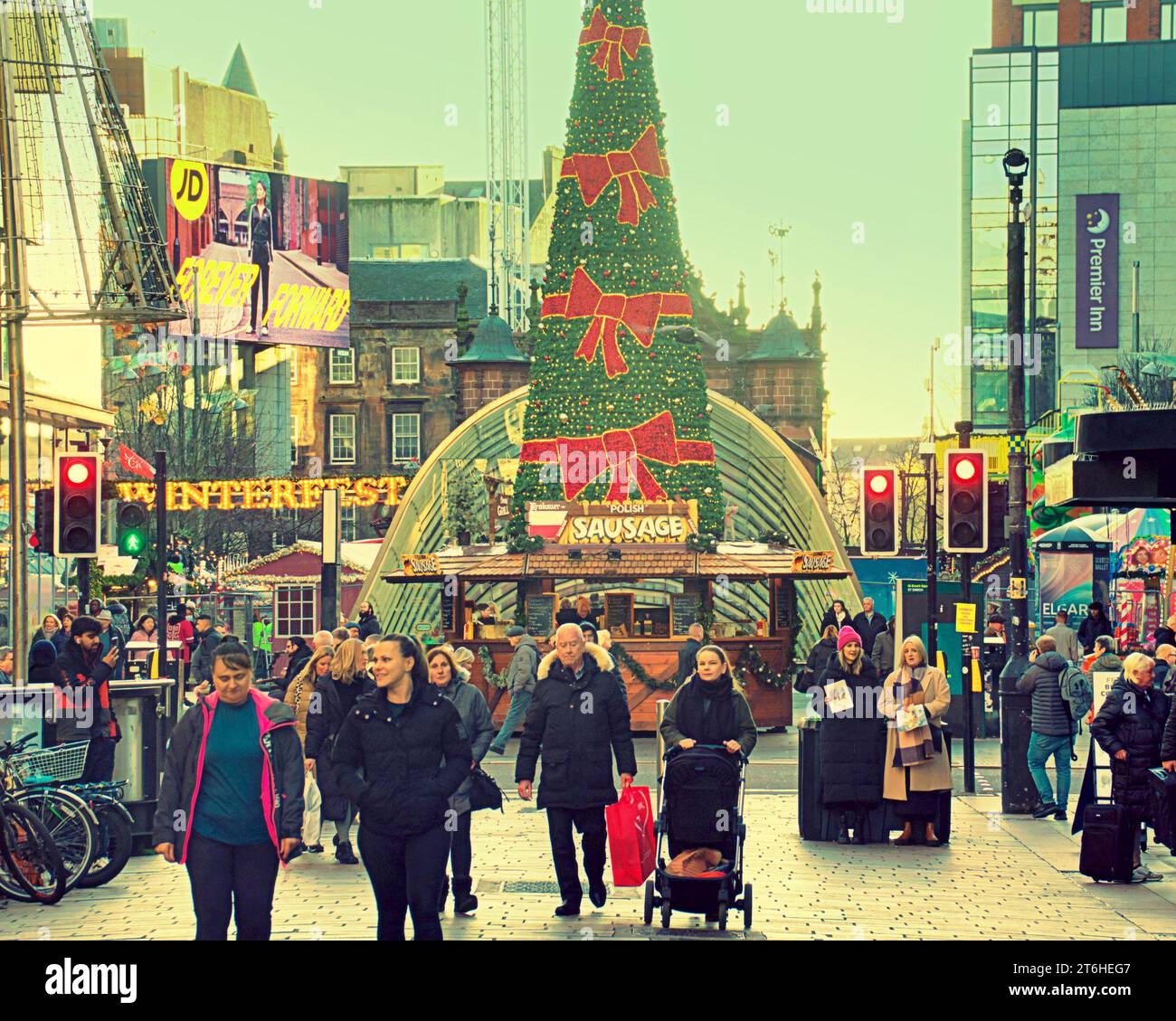 Glasgow, Scotland, UK. 10th November, 2023.Winterfest in the city heralded the beginning of Christmas with a Christmas fair in st enoch square. Credit Gerard Ferry/Alamy Live News Stock Photo