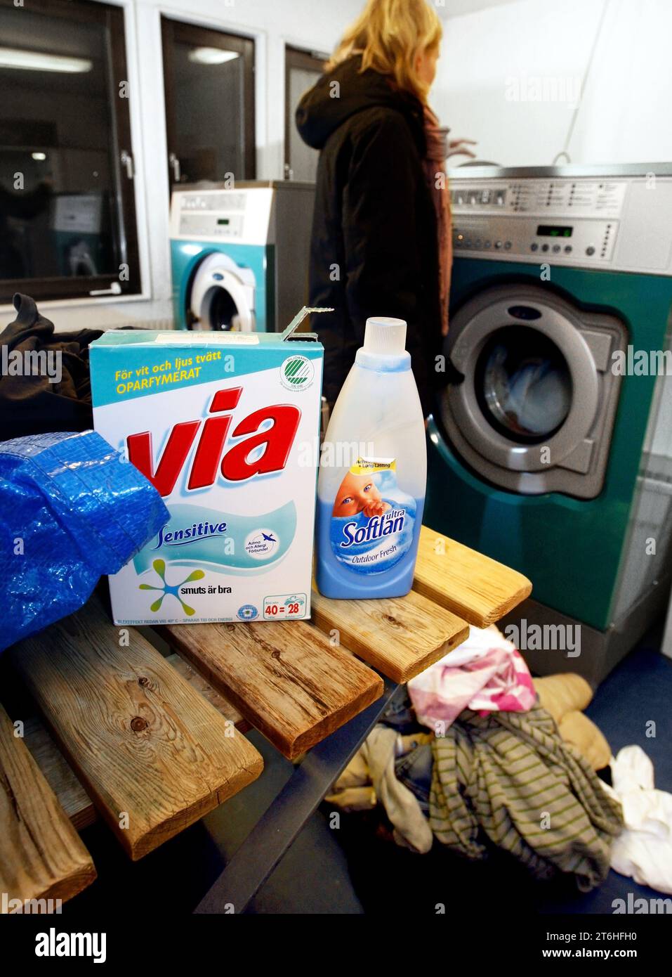 A laundry room in an apartment building Stock Photo Alamy