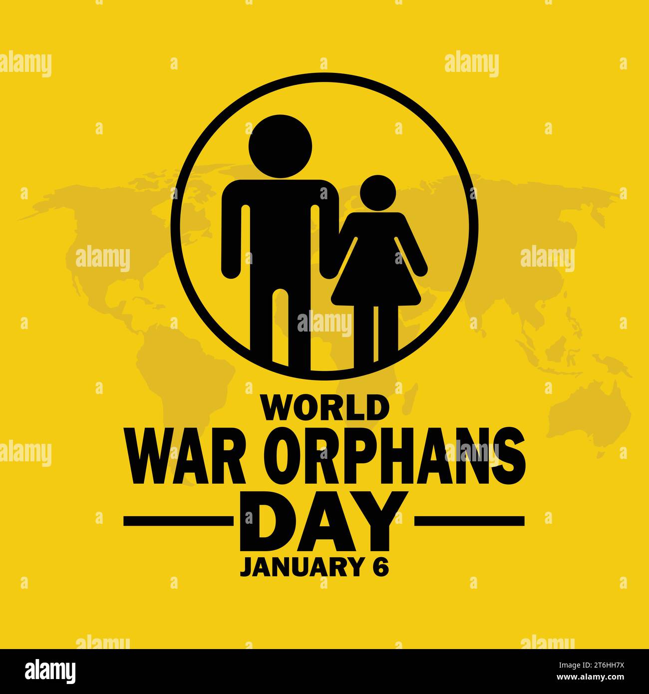 World War Orphans Day. Vector illustration. January 6. Suitable for greeting card, poster and banner. Stock Vector