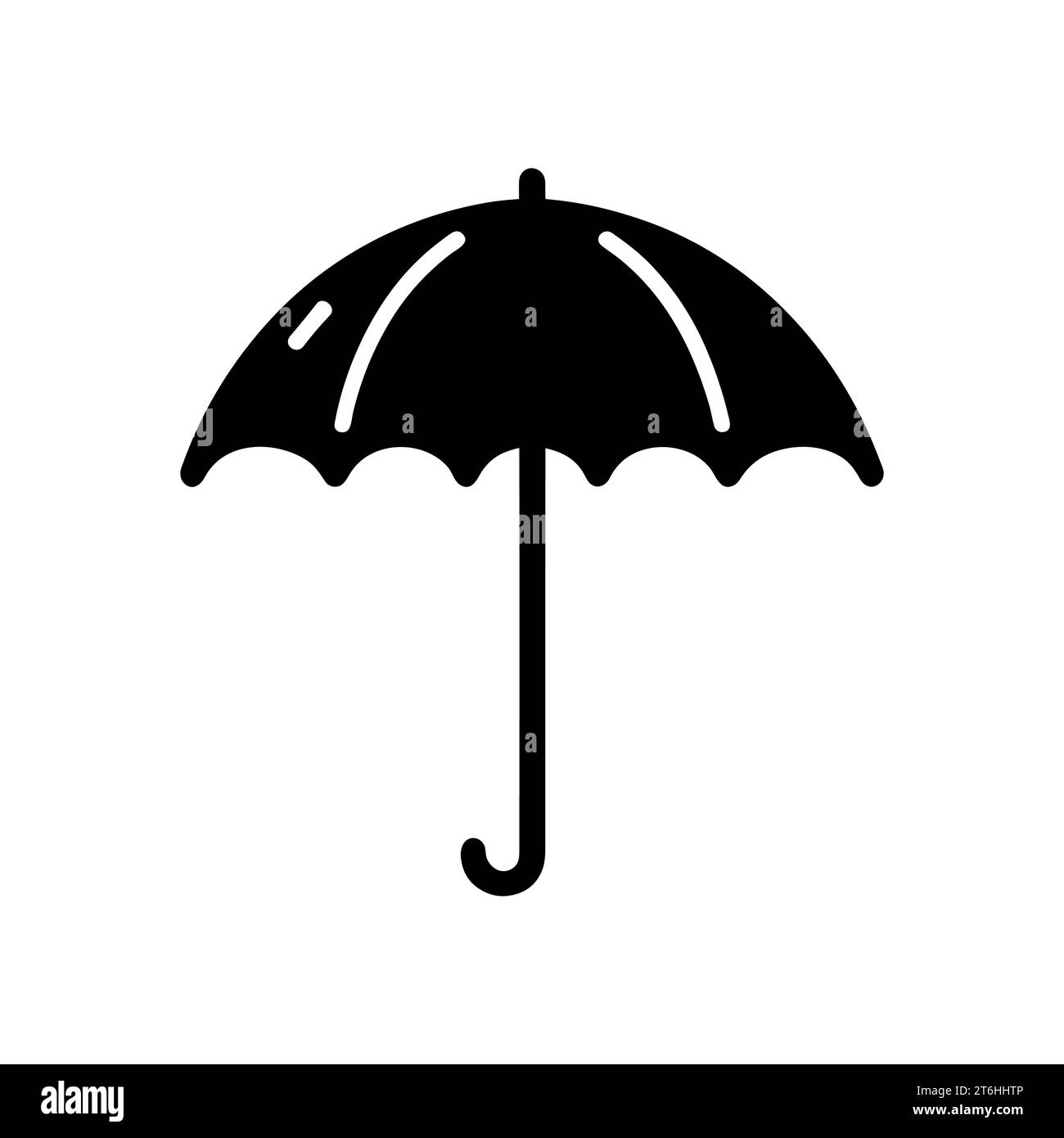Black umbrella icon isolated on white background. Vector illustration ...