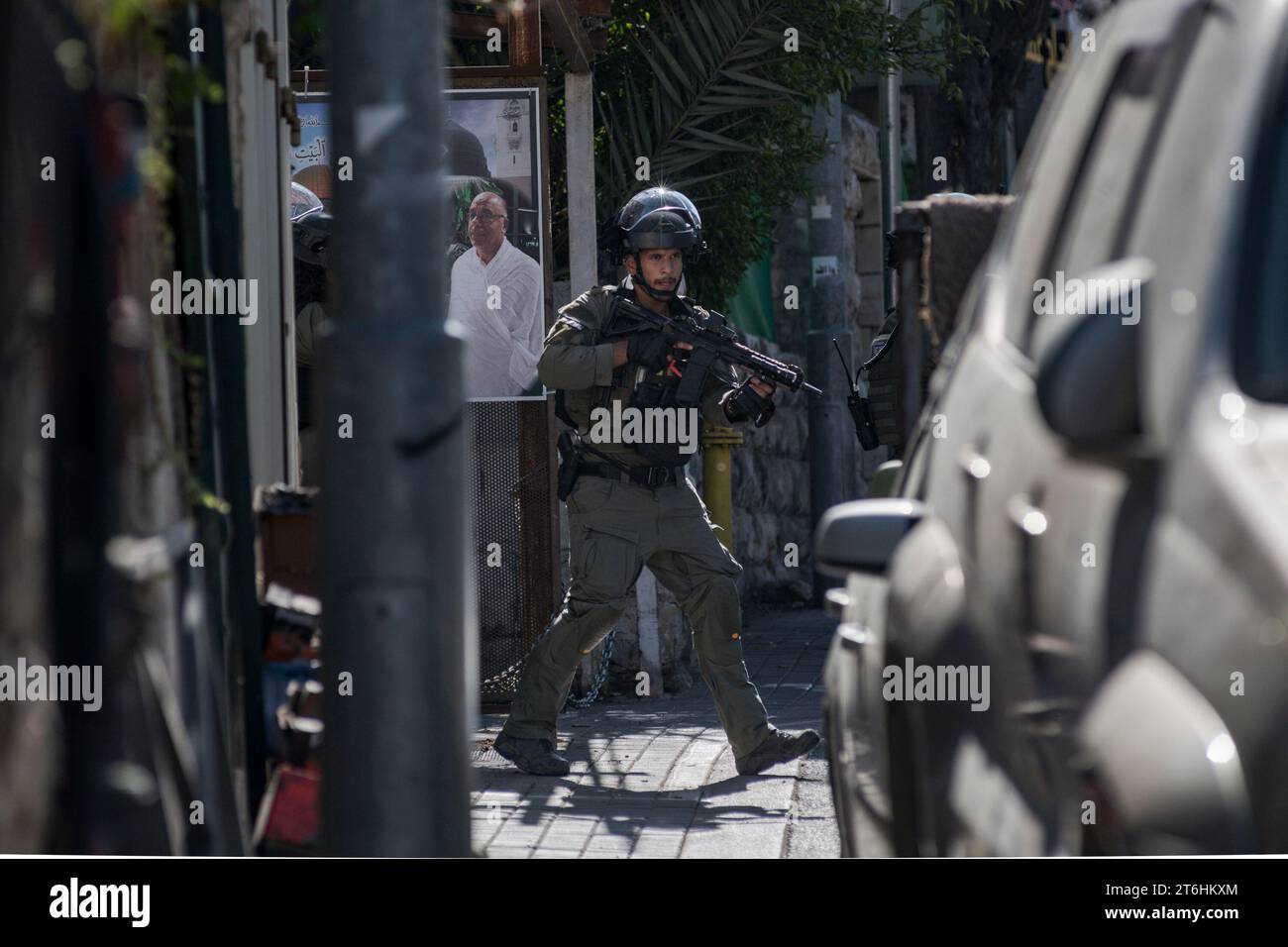 Israeli special officers seen patrolling one of the city's