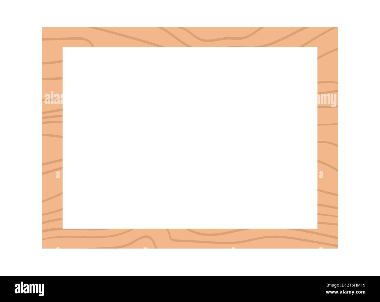 Empty wood frame with a copy space. Simple hand drawn vector illustration Stock Vector