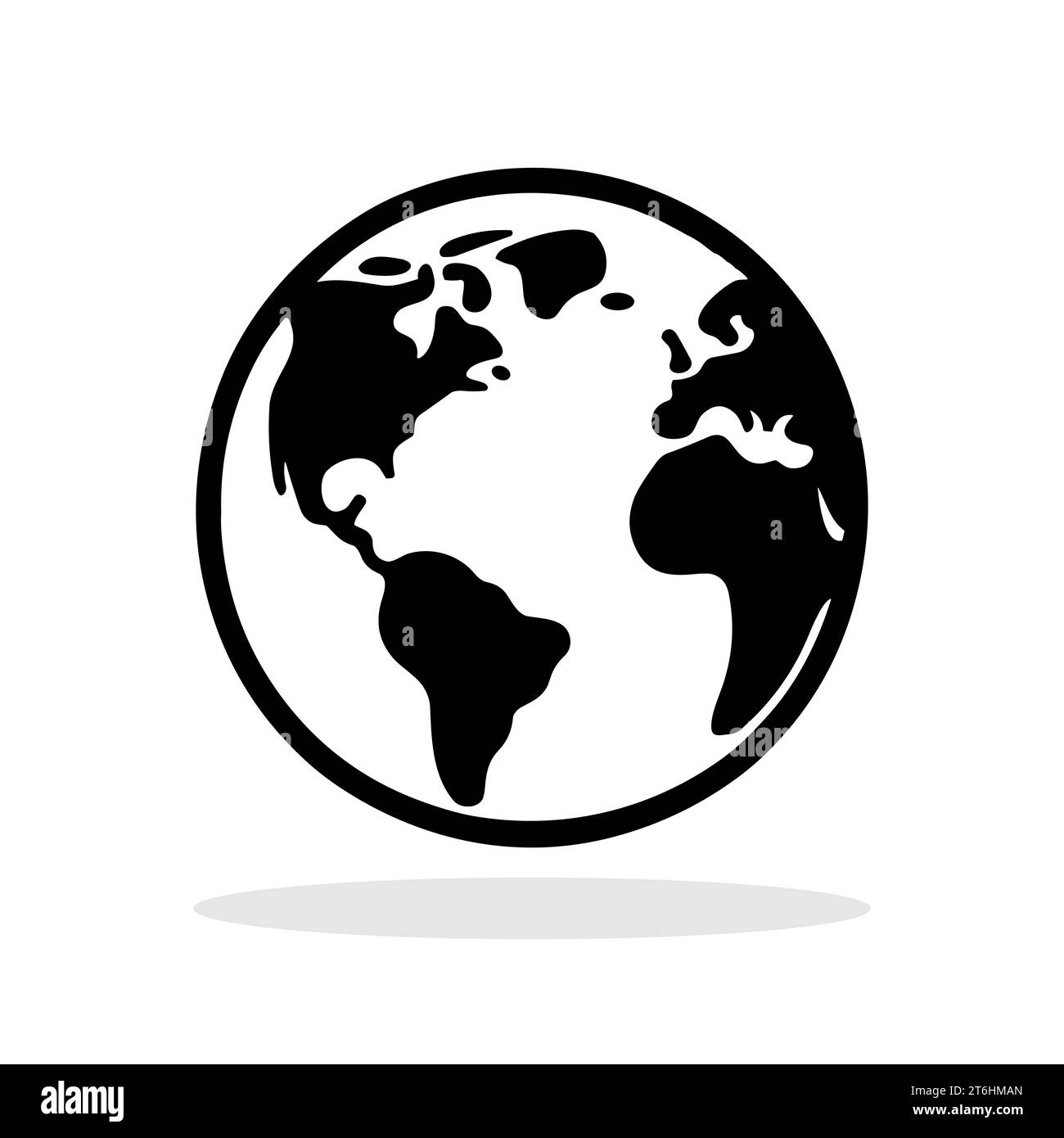 Black globe Earth icon isolated on white background. Globe Earth in ...