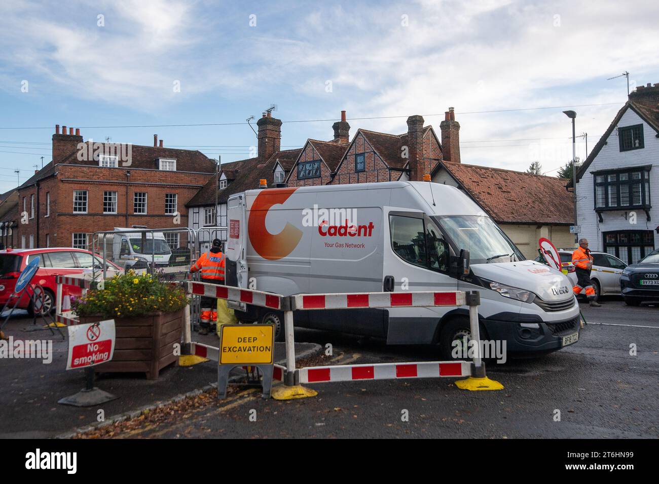 Old Amersham, UK. 10th November, 2023. Cadent gas contractors are