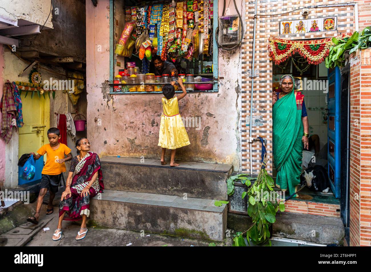 India, Mumbai, Dharavi slum Stock Photo