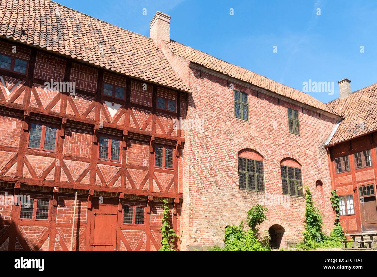 Denmark, Jutland, Aarhus, open air museum, 'Den Gamle By', half-timbered house Stock Photo