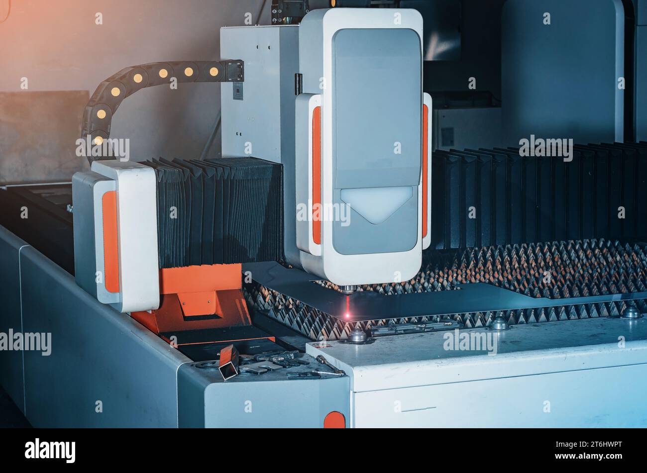 Sheet Metal Laser Cutting Machine Stock Photo