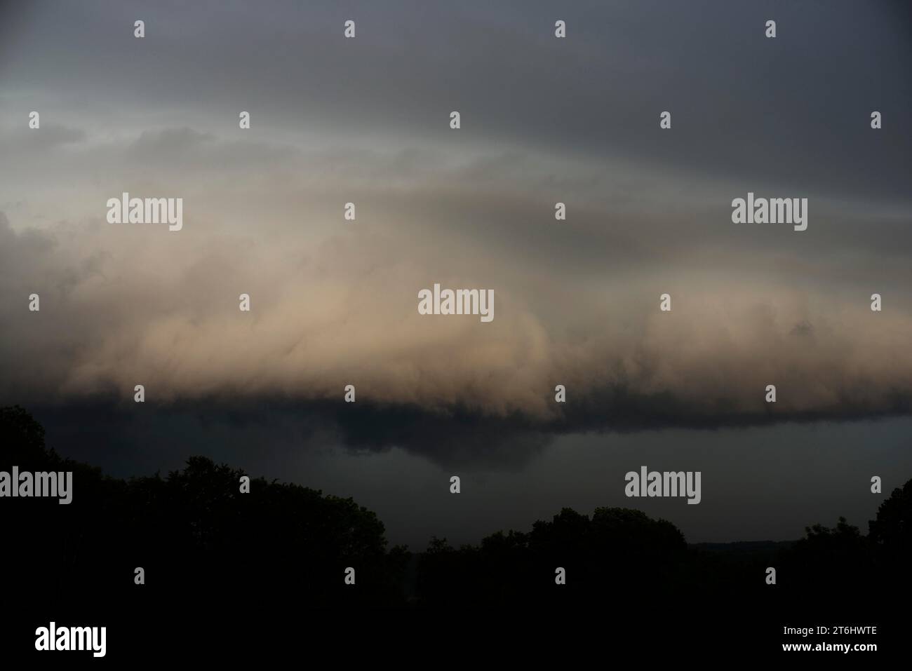 Gust Roll (Arcus Cloud or Shelf Cloud) in the sky Stock Photo