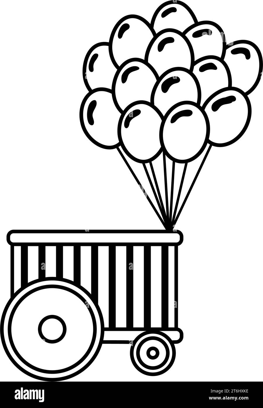 Isolated balloons carnival cart icon Vector Stock Vector
