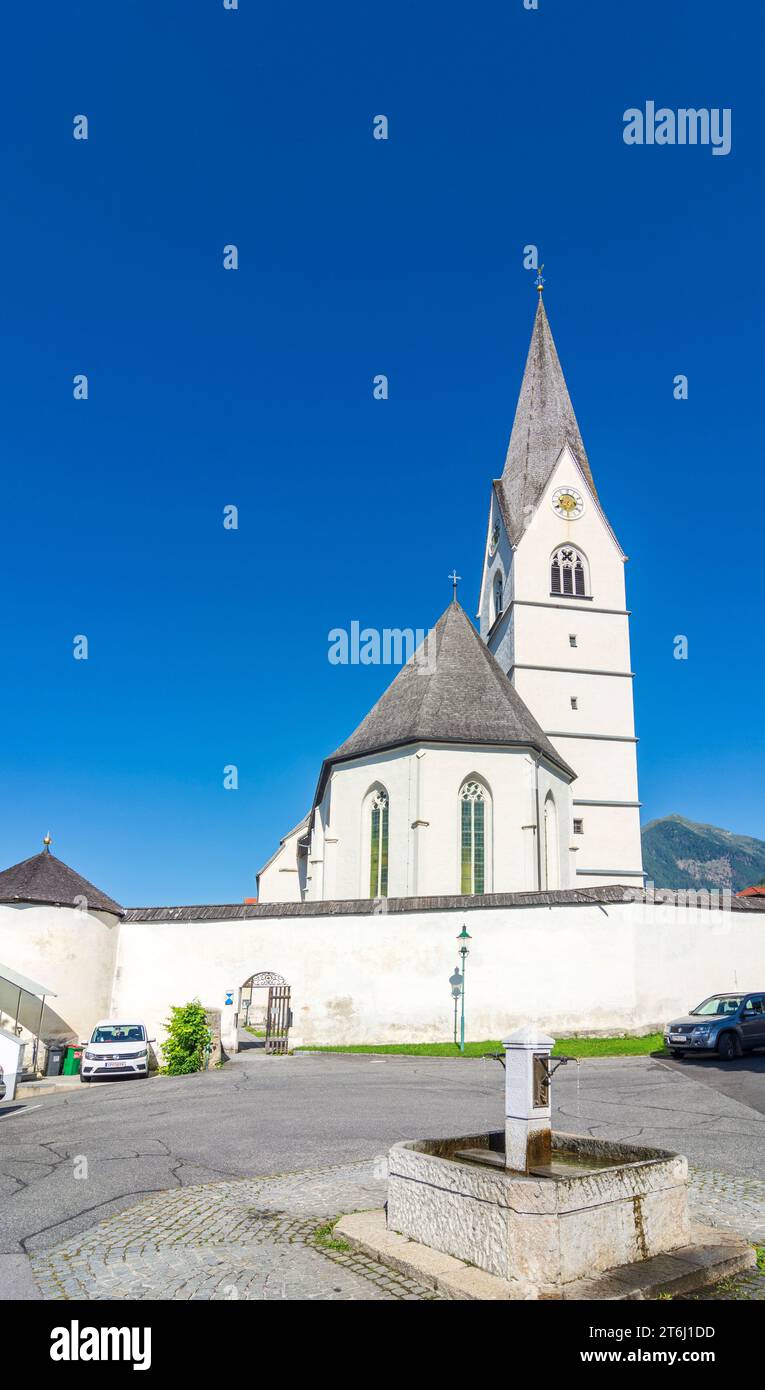 Obervellach, church Obervellach in Nationalpark Hohe Tauern, Carinthia, Austria Stock Photo