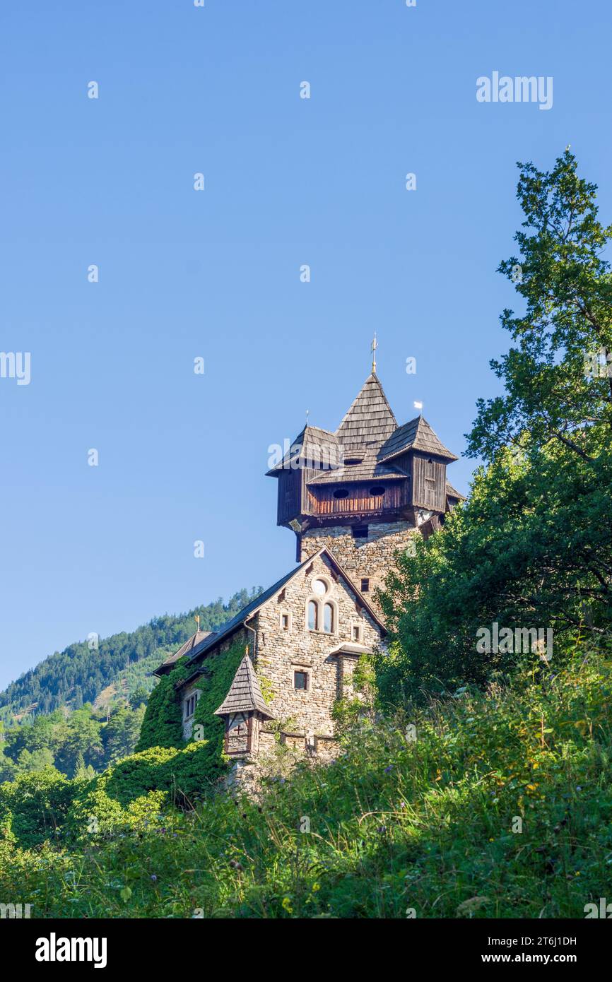 Obervellach, Falkenstein Castle, building Niederfalkenstein Castle in Nationalpark Hohe Tauern, Carinthia, Austria Stock Photo