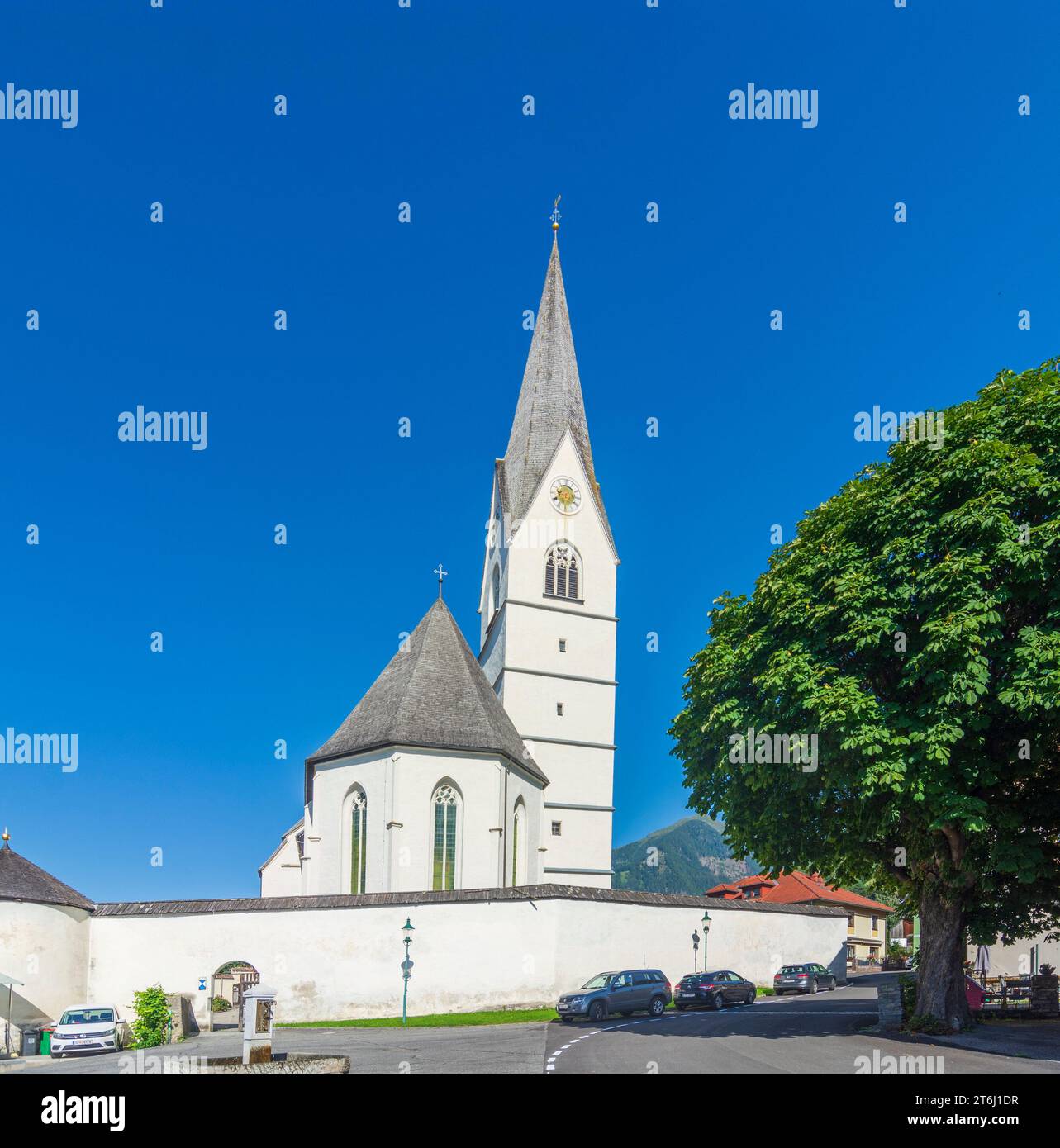 Obervellach, church Obervellach in Nationalpark Hohe Tauern, Carinthia, Austria Stock Photo
