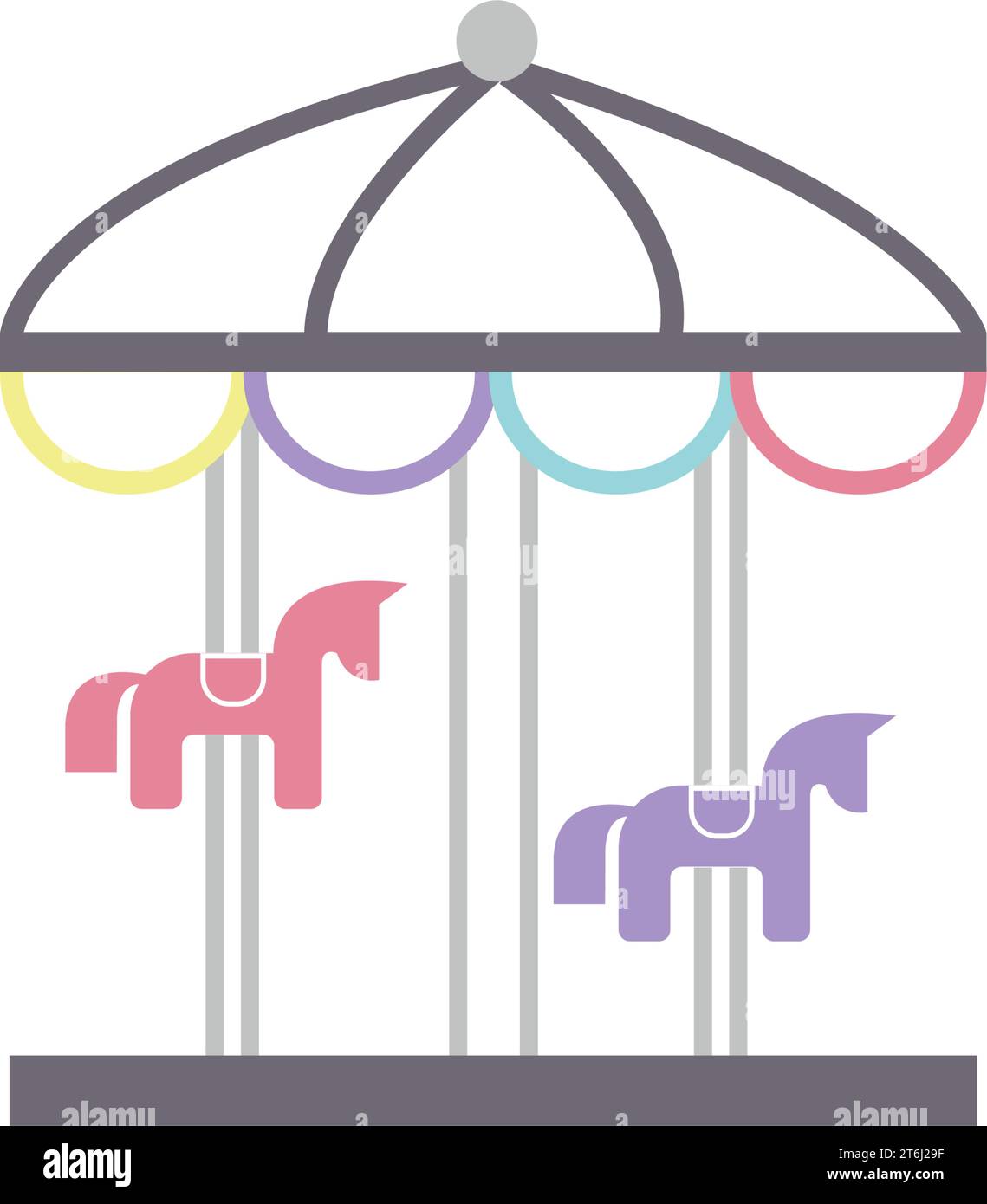 Colored amusement park carousel icon Vector Stock Vector Image & Art ...