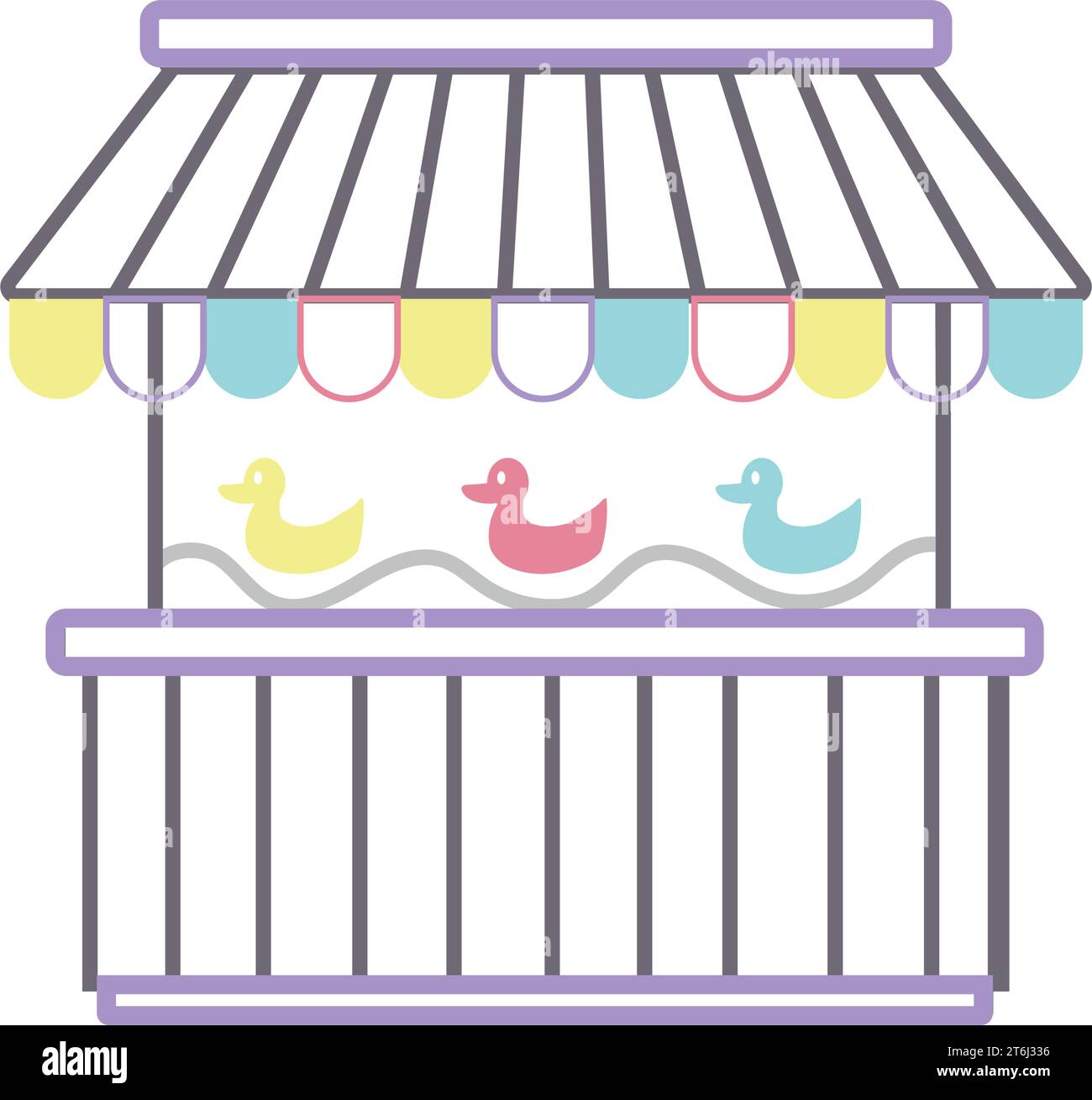 Colored aim the duck game tent icon Vector Stock Vector