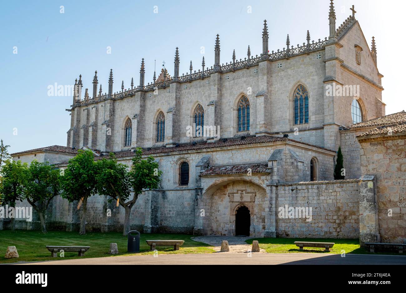 Carthusian monastery Cartuja de Santa Maria de Miraflores, in the Parque de Fuentes Blancas, province of Burgos, Castile-Leon, Spain Stock Photo