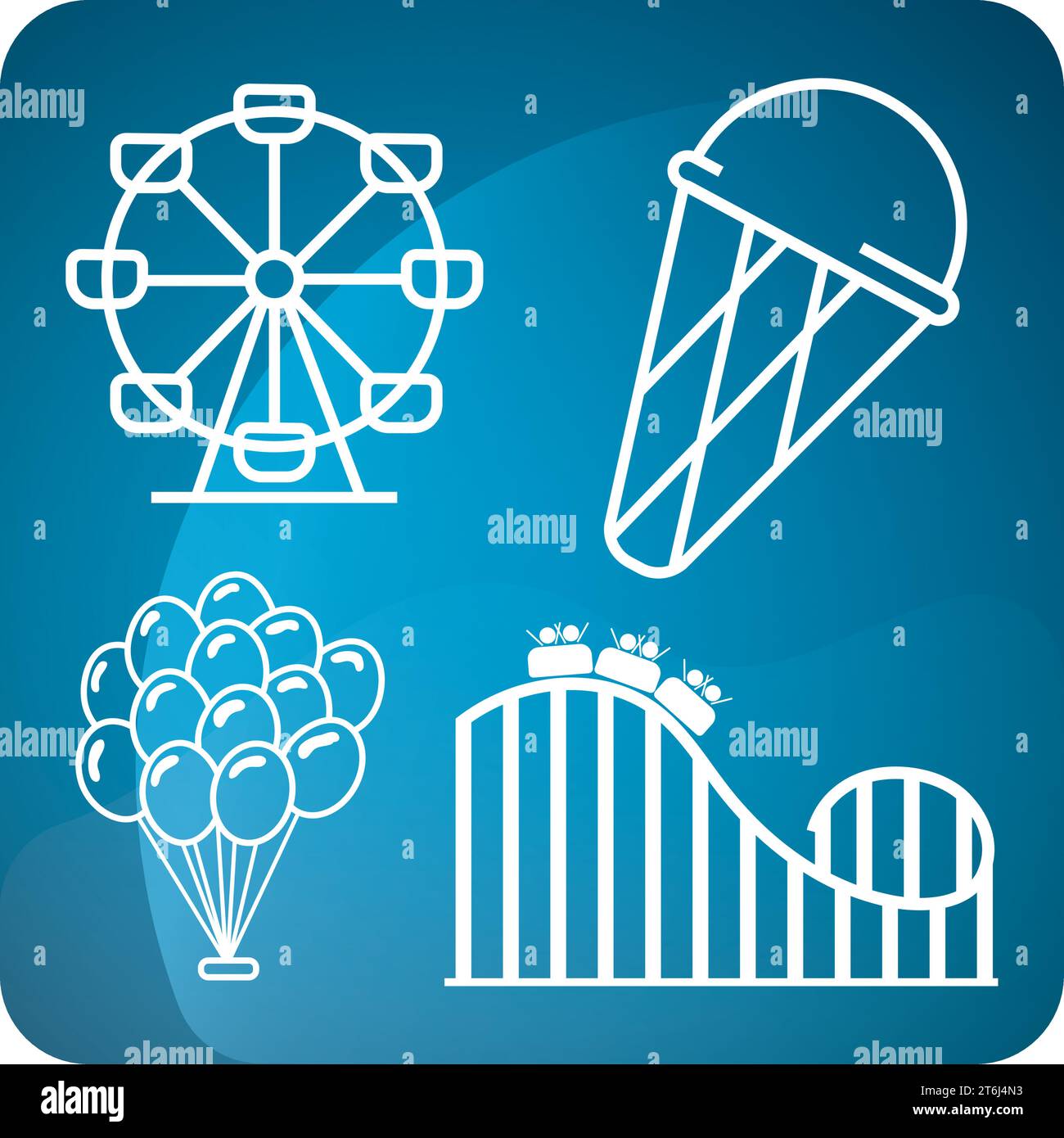 Set of carnival amusement park icons Vector Stock Vector Image & Art ...