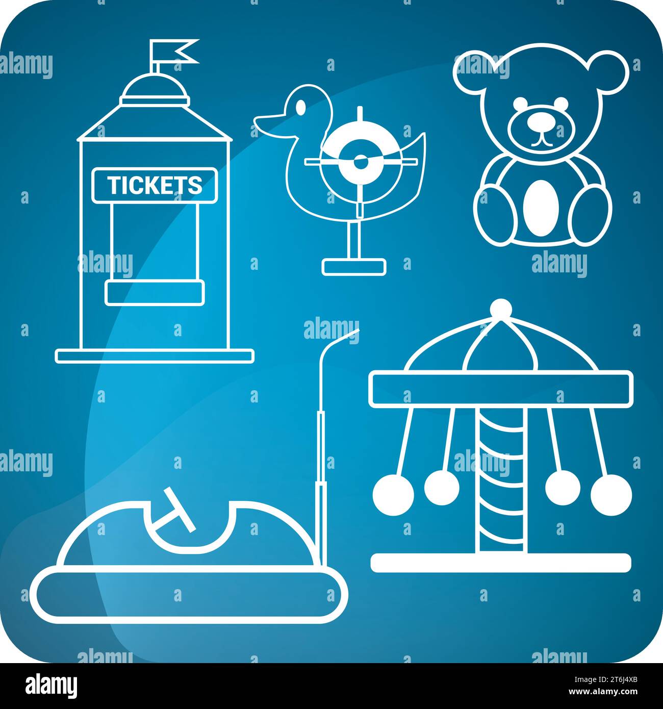 Set of carnival amusement park icons Vector Stock Vector Image & Art ...
