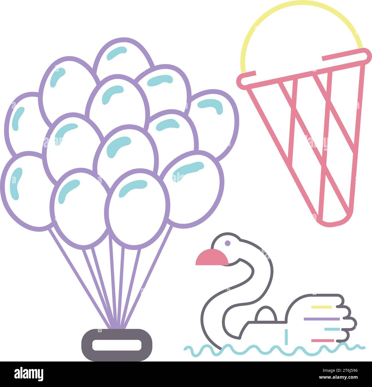 Set of carnival amusement park icons Vector Stock Vector Image & Art ...