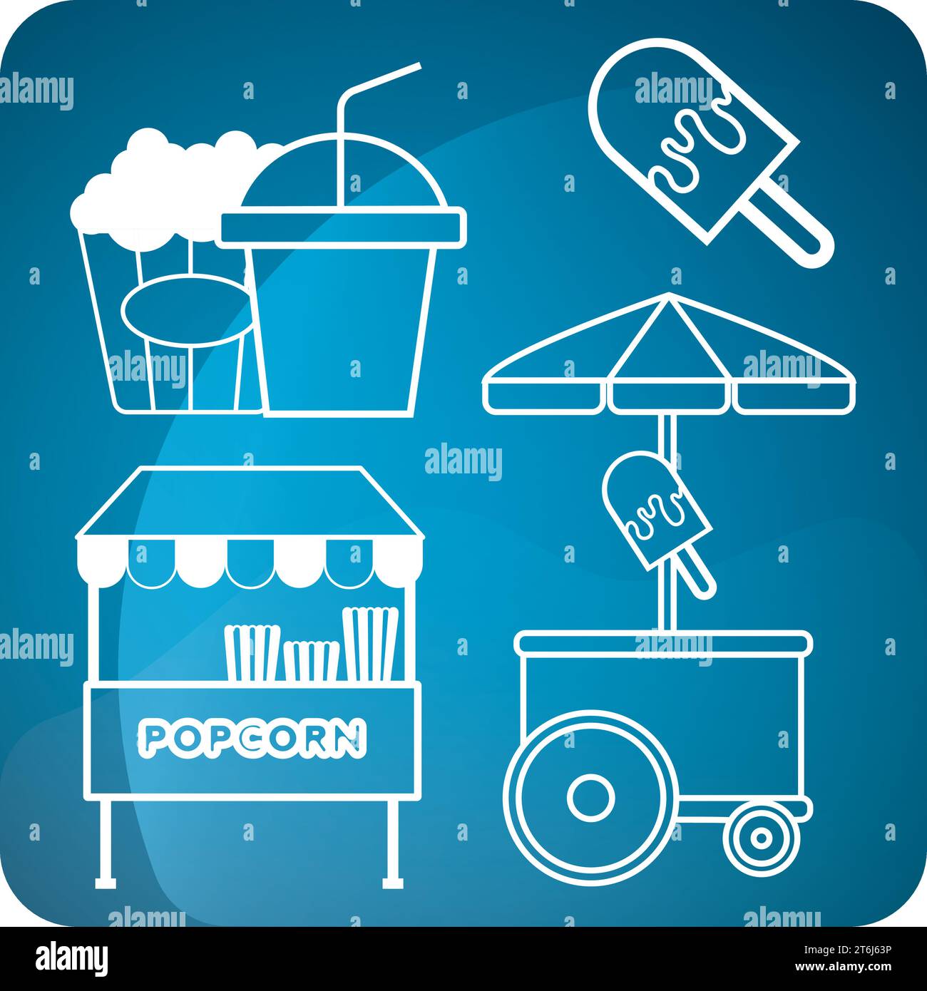 Set of carnival amusement park icons Vector Stock Vector Image & Art ...