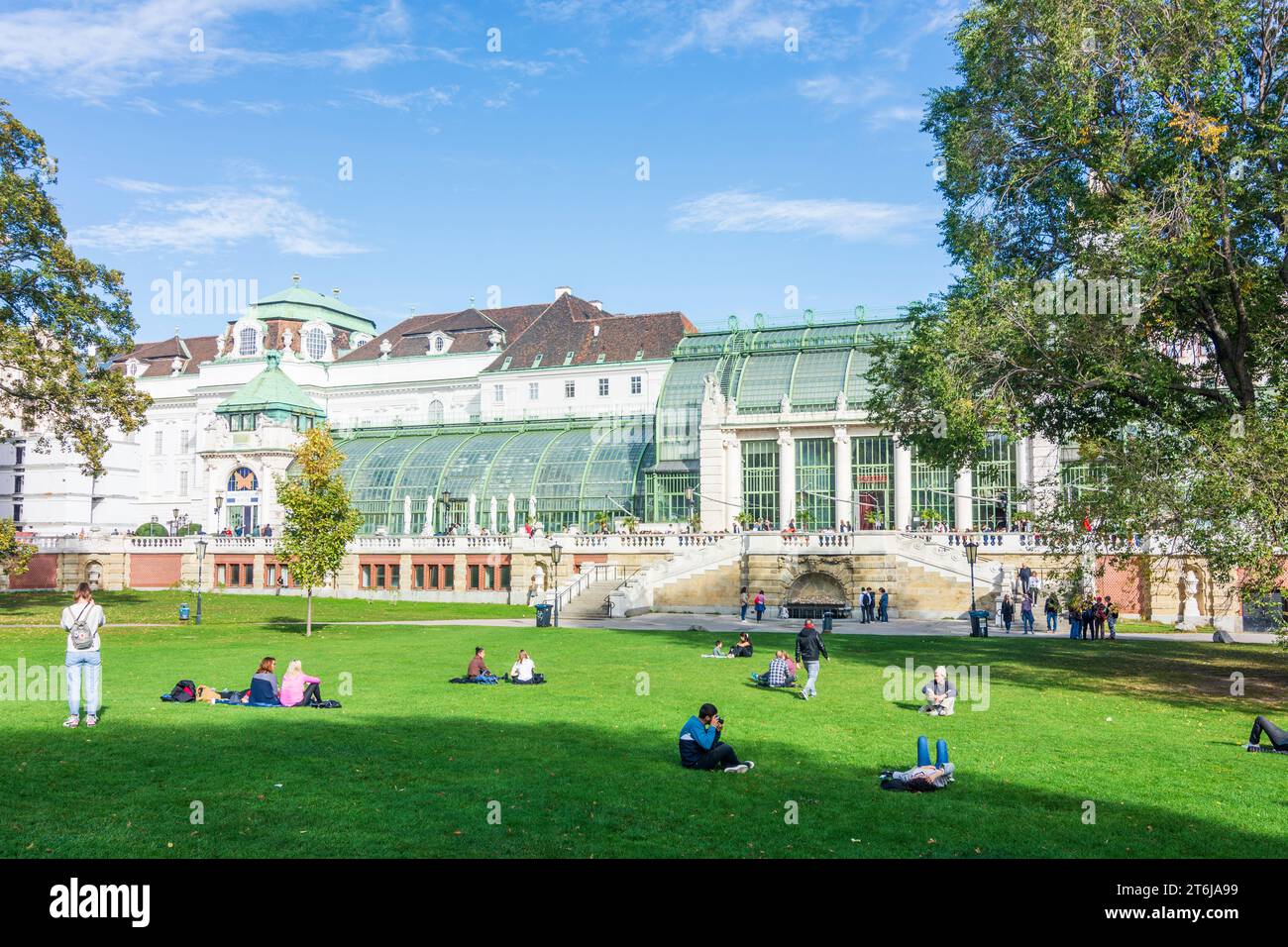 Vienna, park Burggarten, Palmenhaus (Palm House) in 01. Old Town, Austria Stock Photo