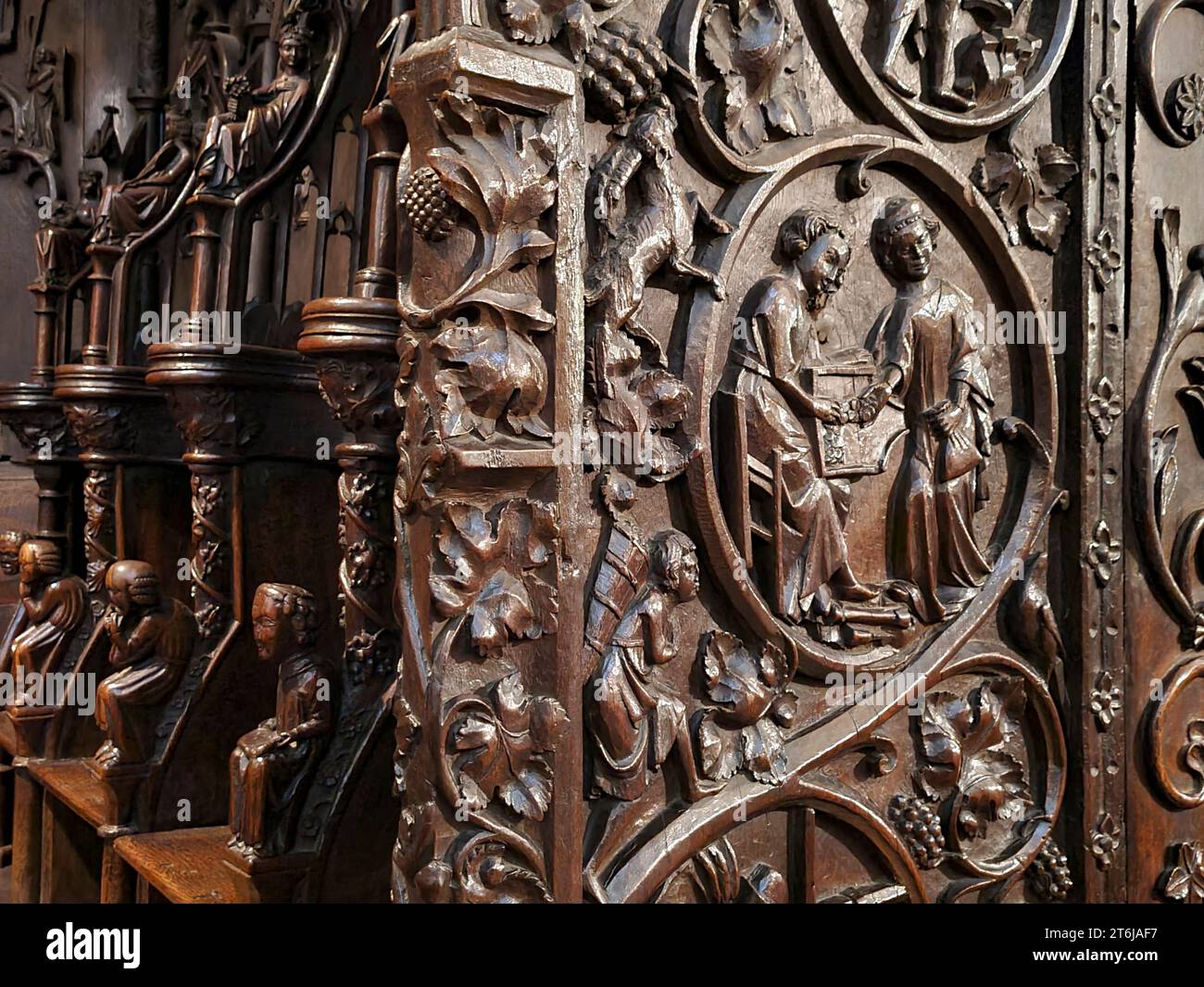Choir stalls in St. Mary's Cathedral, interior, Erfurt, Thuringia Stock Photo