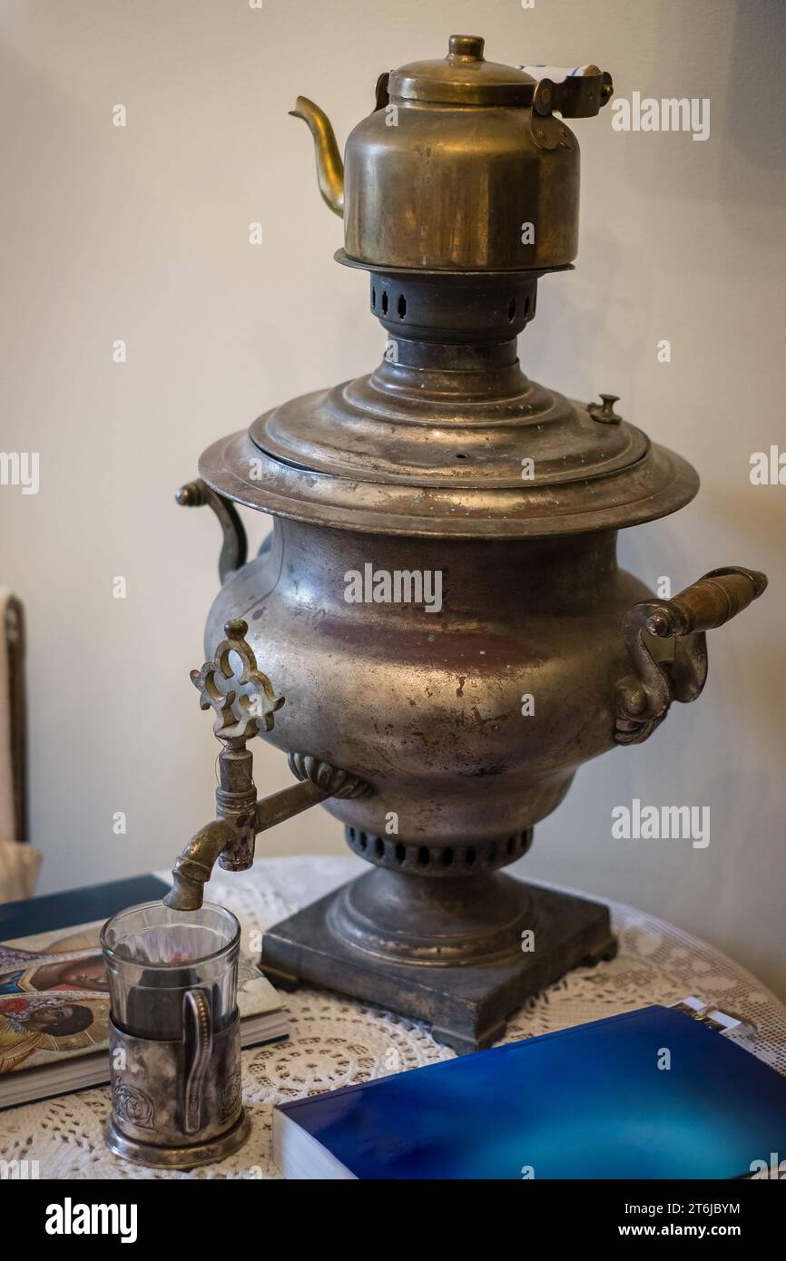 Samovar (English selfbrewer) used to make hot water for tea ceremony