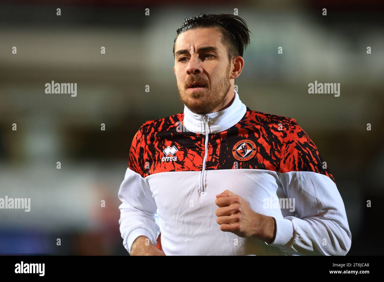 East End Park, Dunfermline, UK. 10th Nov, 2023. Scottish Championship Football, Dunfermline Athletic versus Dundee United; Declan Gallagher of Dundee United during the warm up before the match Credit: Action Plus Sports/Alamy Live News Stock Photo