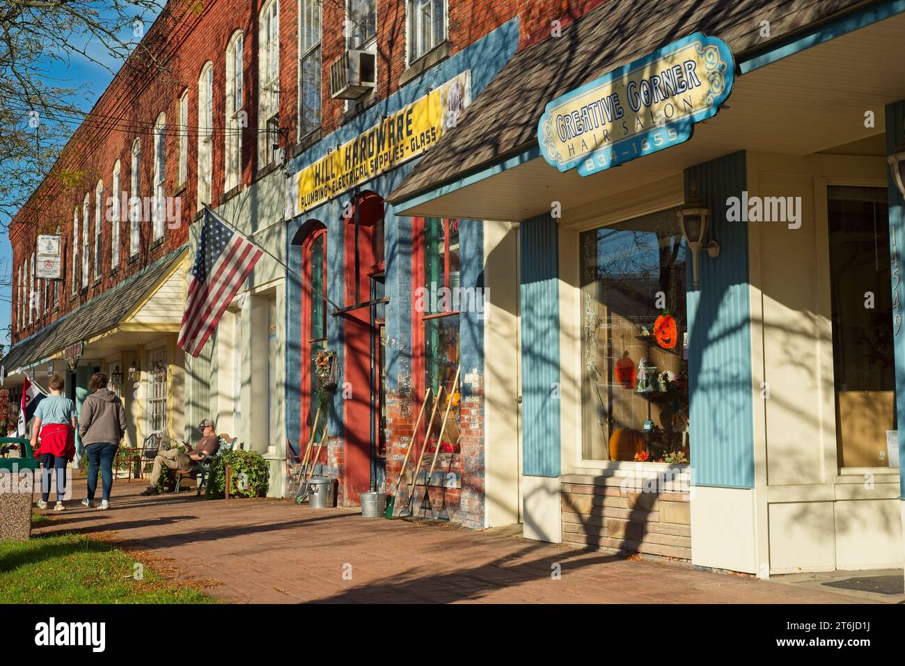 Main Street shops and businesses in Burton Ohio 40 miles east of