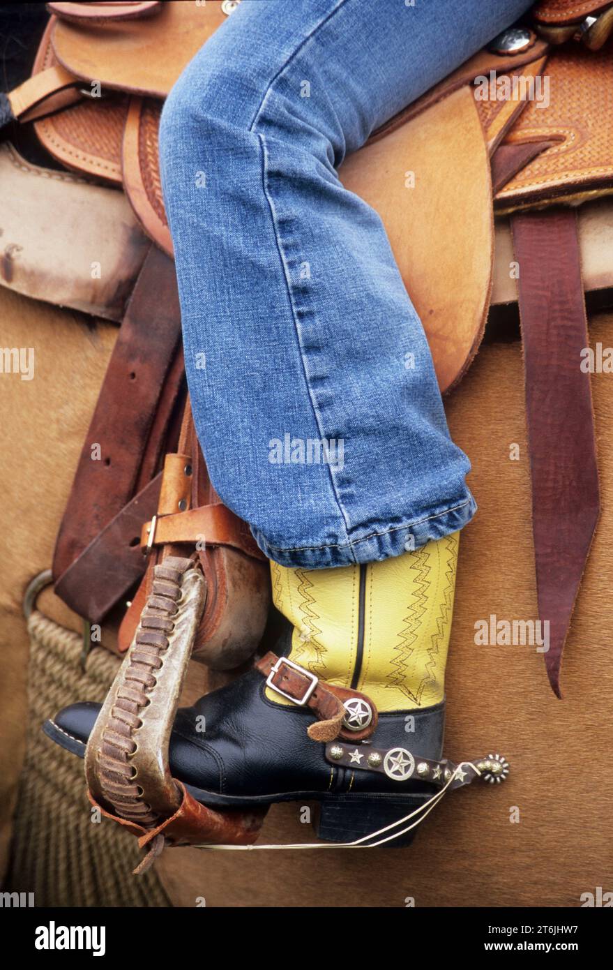 Cowboy boot, Colfax Jr. Rodeo, Colfax, Washington Stock Photo Alamy