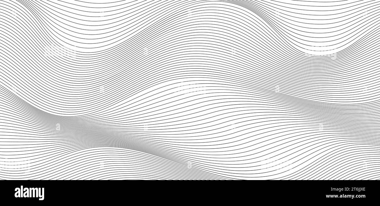 abstract black and white vector wave background Stock Vector Image ...