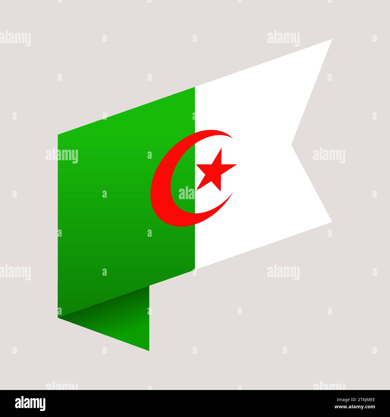 algeria corner flag. vector illustration national flag isolated on light background. Stock Vector