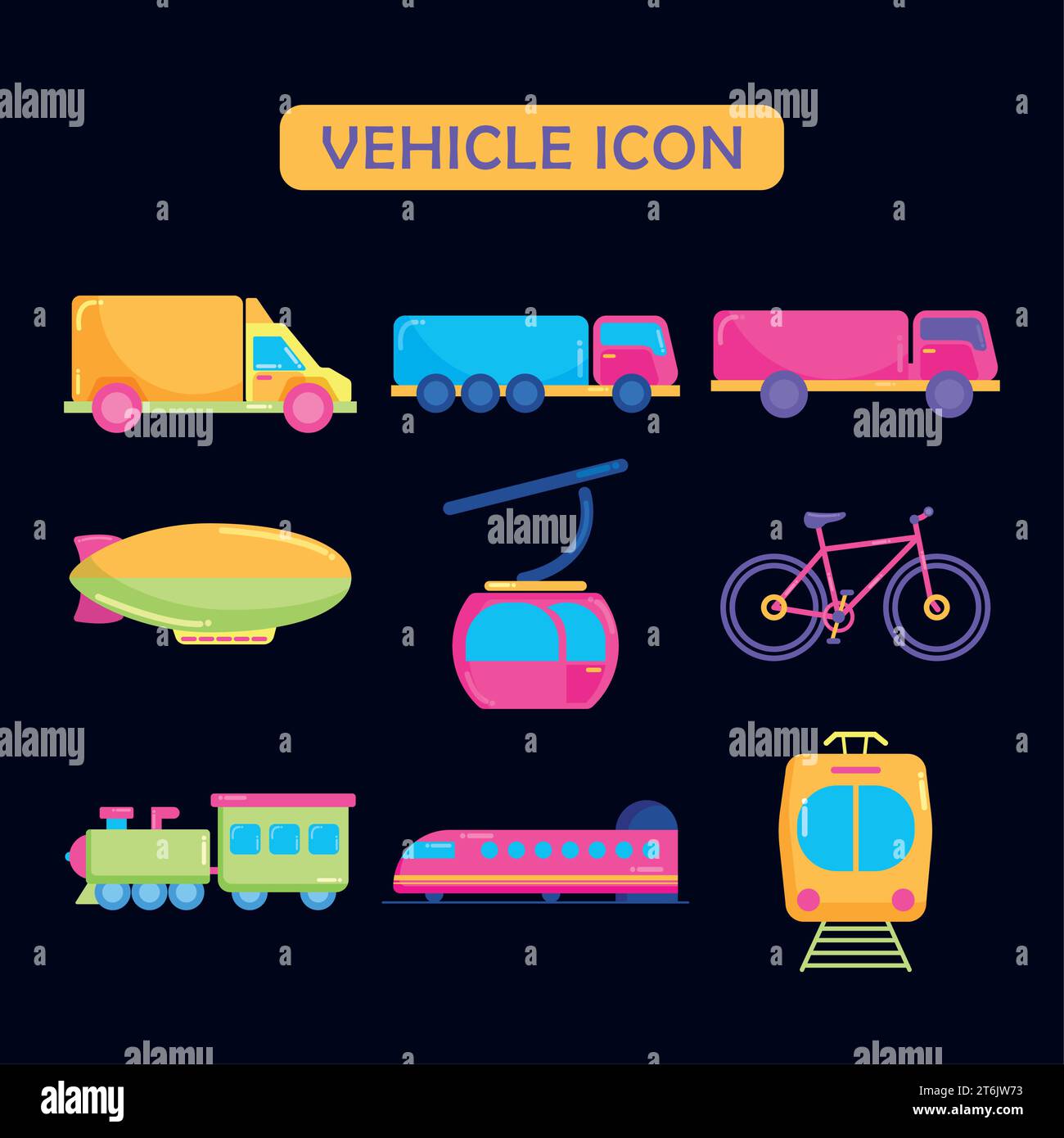 Set of different vehicle icons Vector Stock Vector