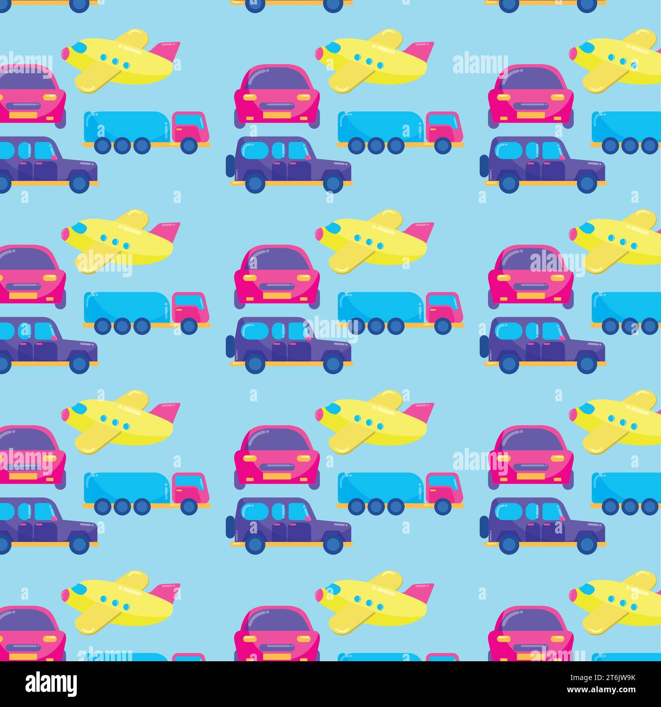 Seamless pattern background with vehicle icons Vector Stock Vector