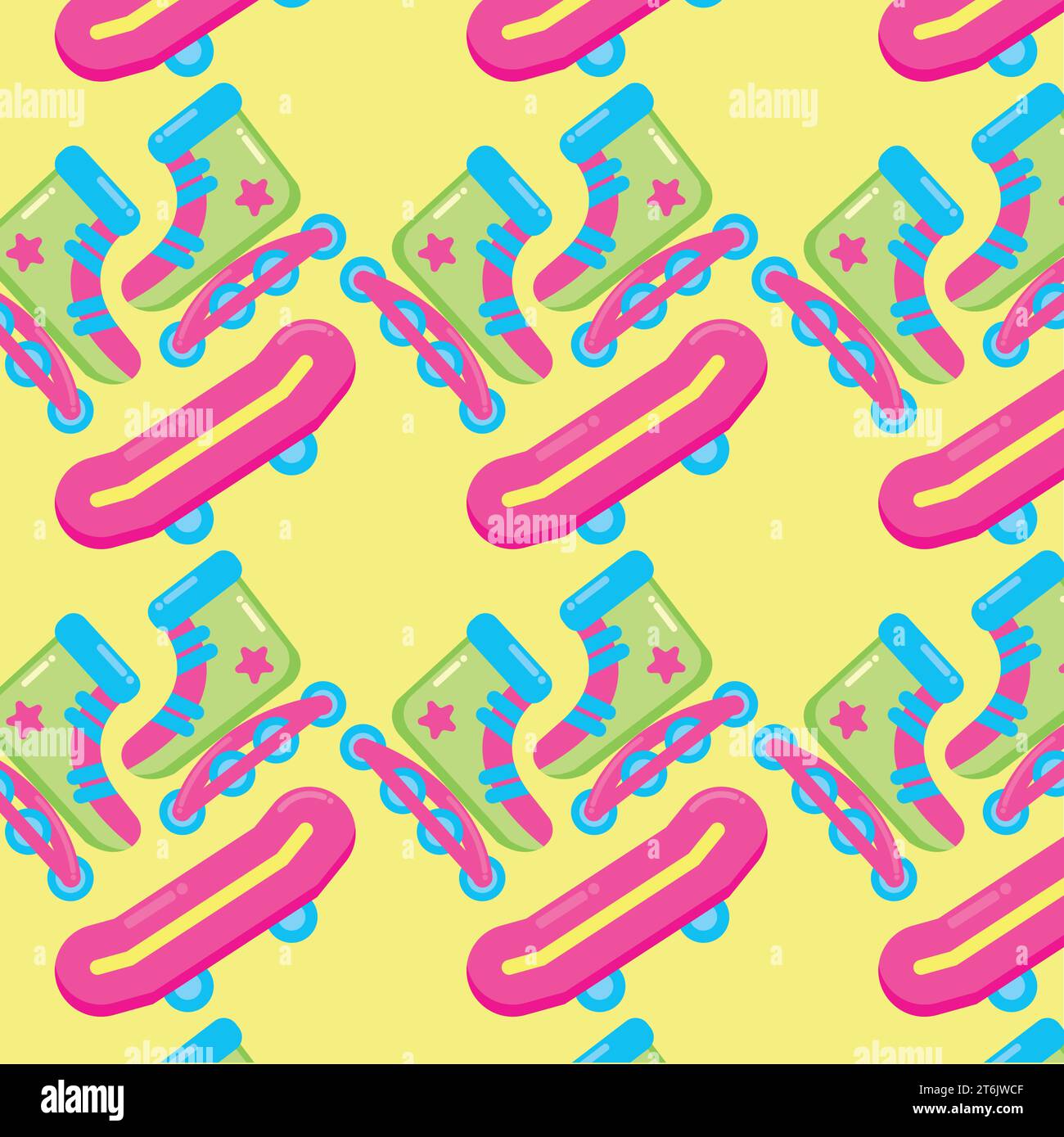 Seamless pattern background with skate icons Vector Stock Vector