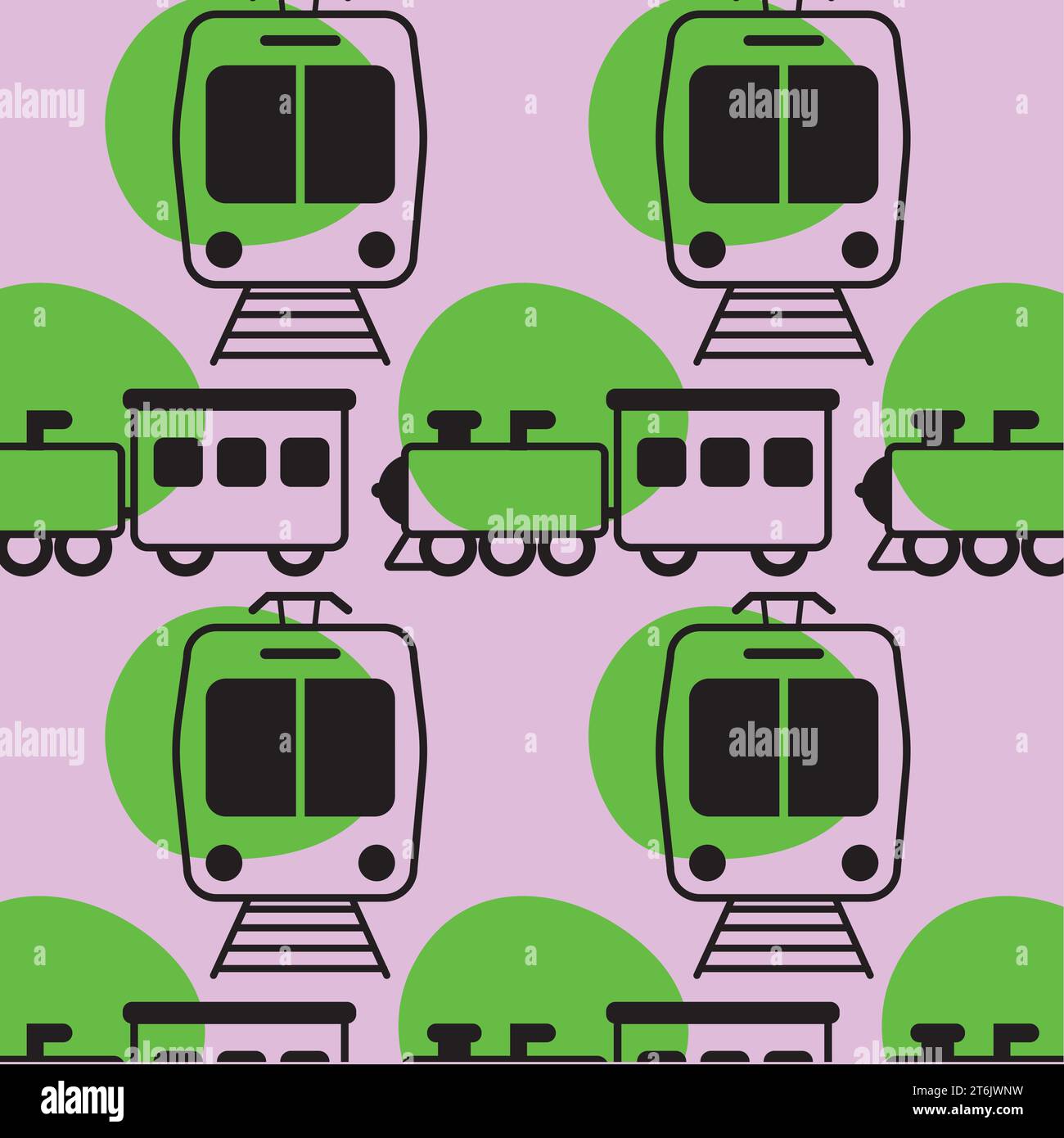 Seamless pattern background with train icons Vector illustration Stock Vector