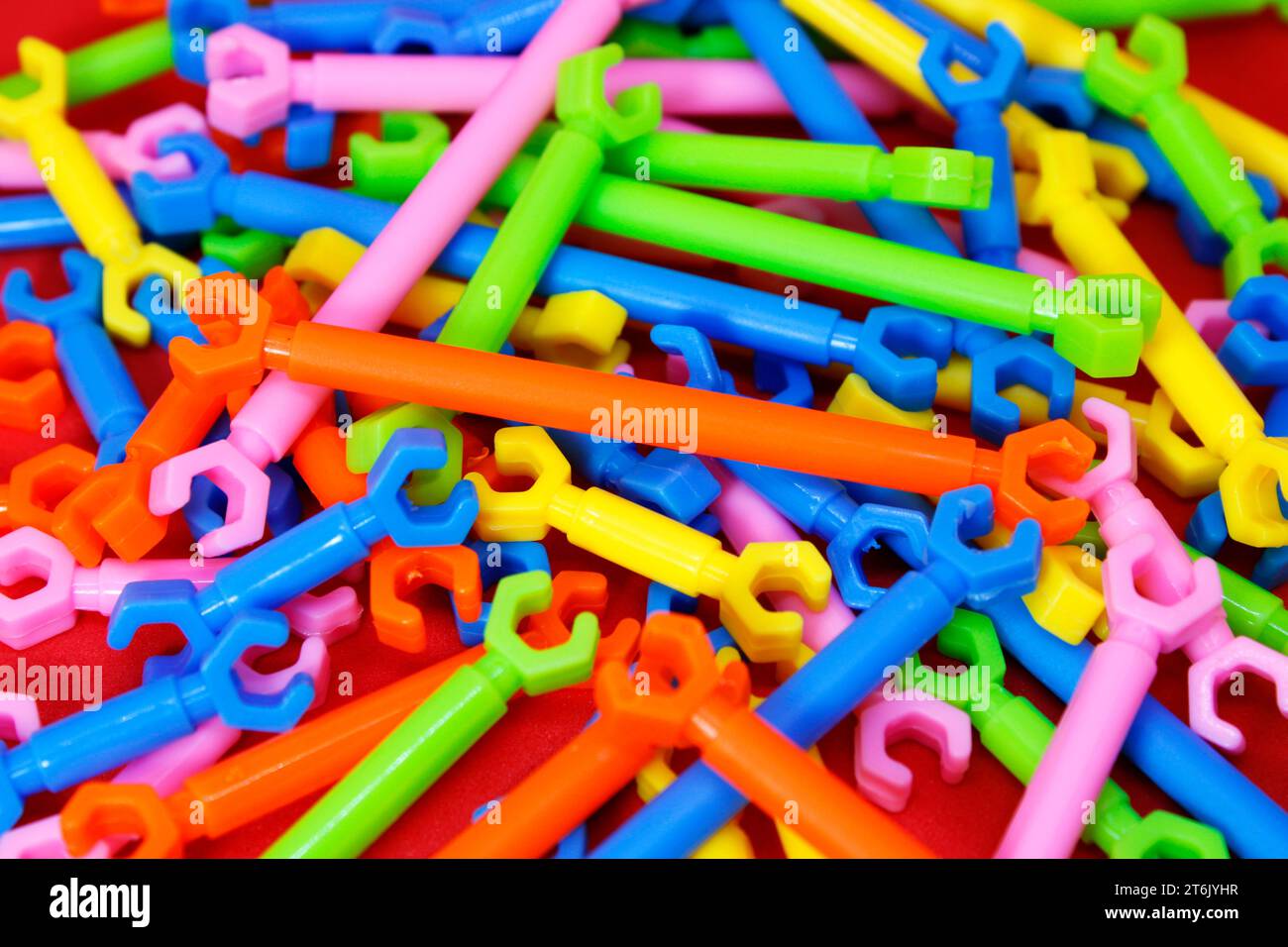 Plastic figures with different shapes and colors Stock Photo Alamy