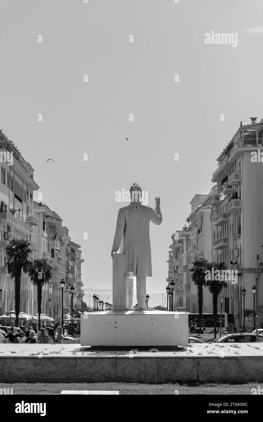 Thessaloniki, Greece - September 22, 2023 : The statue of Eleftherios Venizelos, the Greek statesman in Thessaloniki Greece Stock Photo