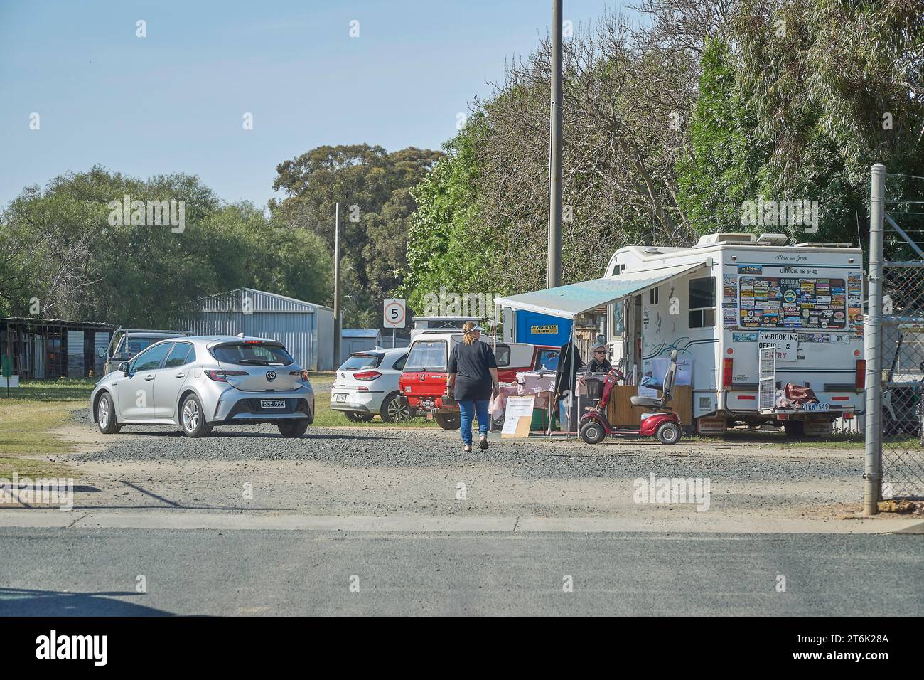 Kyabram, Victoria, Australia, 11th November 2023. The entrance and check in point for Kyabram RV country music festival a 2 day festival. Credit PjHickox/Alamy Live News Stock Photo