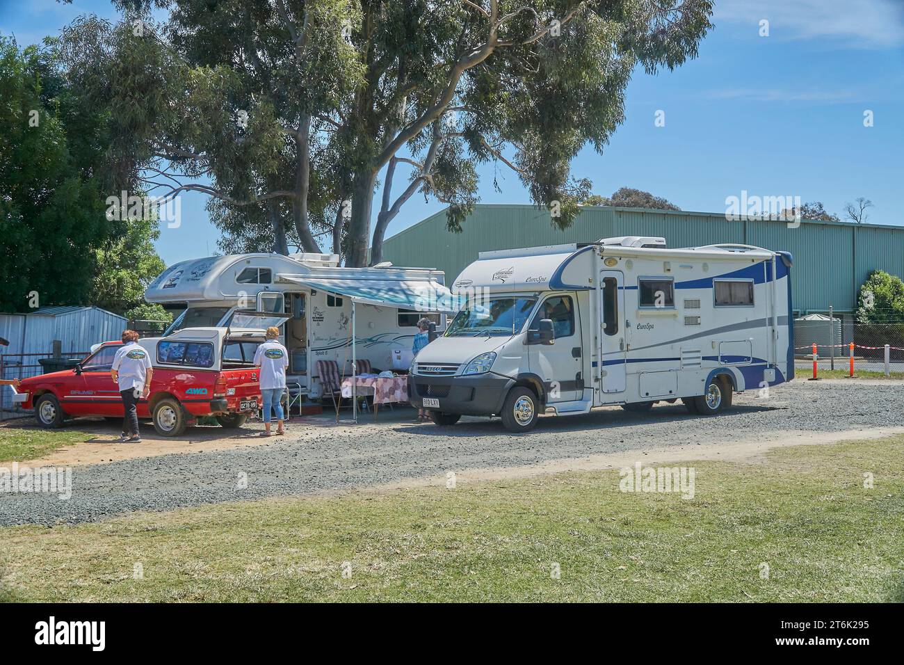 Kyabram, Victoria, Australia, 10th November 2023. The check in point for Recreational Vehicle and Motorhomes at the Kyabram RV Country Music Festival held a the Show grounds. Credit PjHickox/Alamy Live News Stock Photo