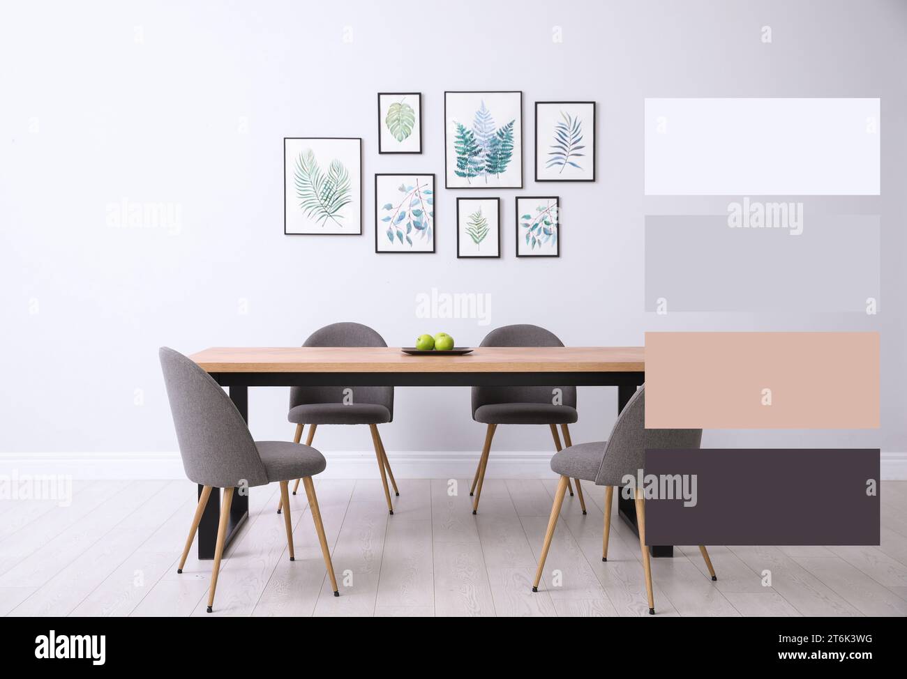 Stylish dining room with furniture. Color palette matching to this ...
