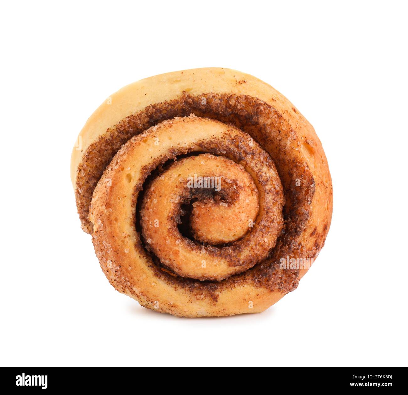One tasty cinnamon roll isolated on white Stock Photo - Alamy